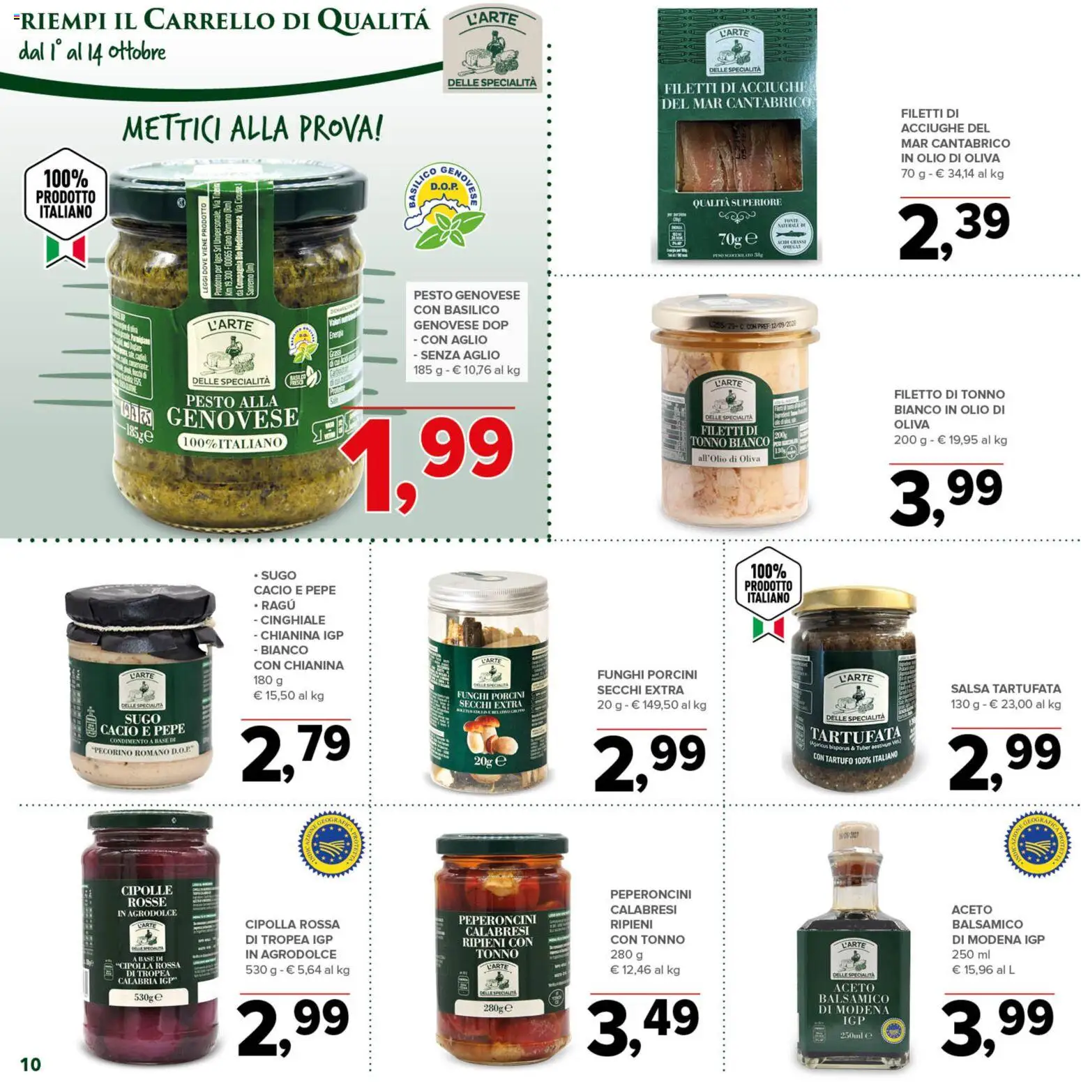 Volantino Todis del 01/10/2026 | Pagina: 10 | Prodotti: Filetto, Salsa, Aglio, Olio di Oliva