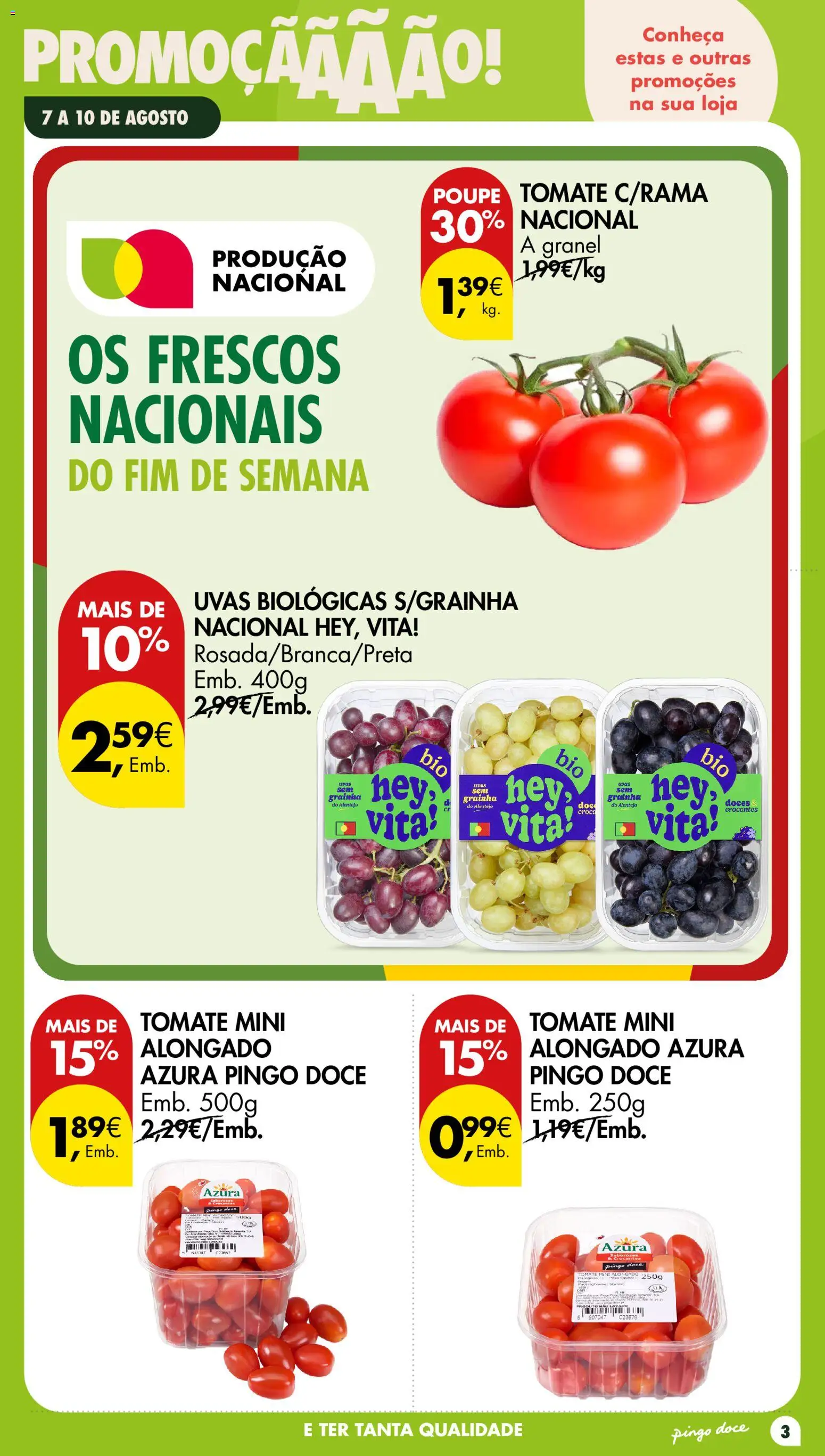 Pingo Doce Poupe este Fim de Semana │ válido de 07/08/2026 | Página: 3 | Produtos: Tomate, Uvas