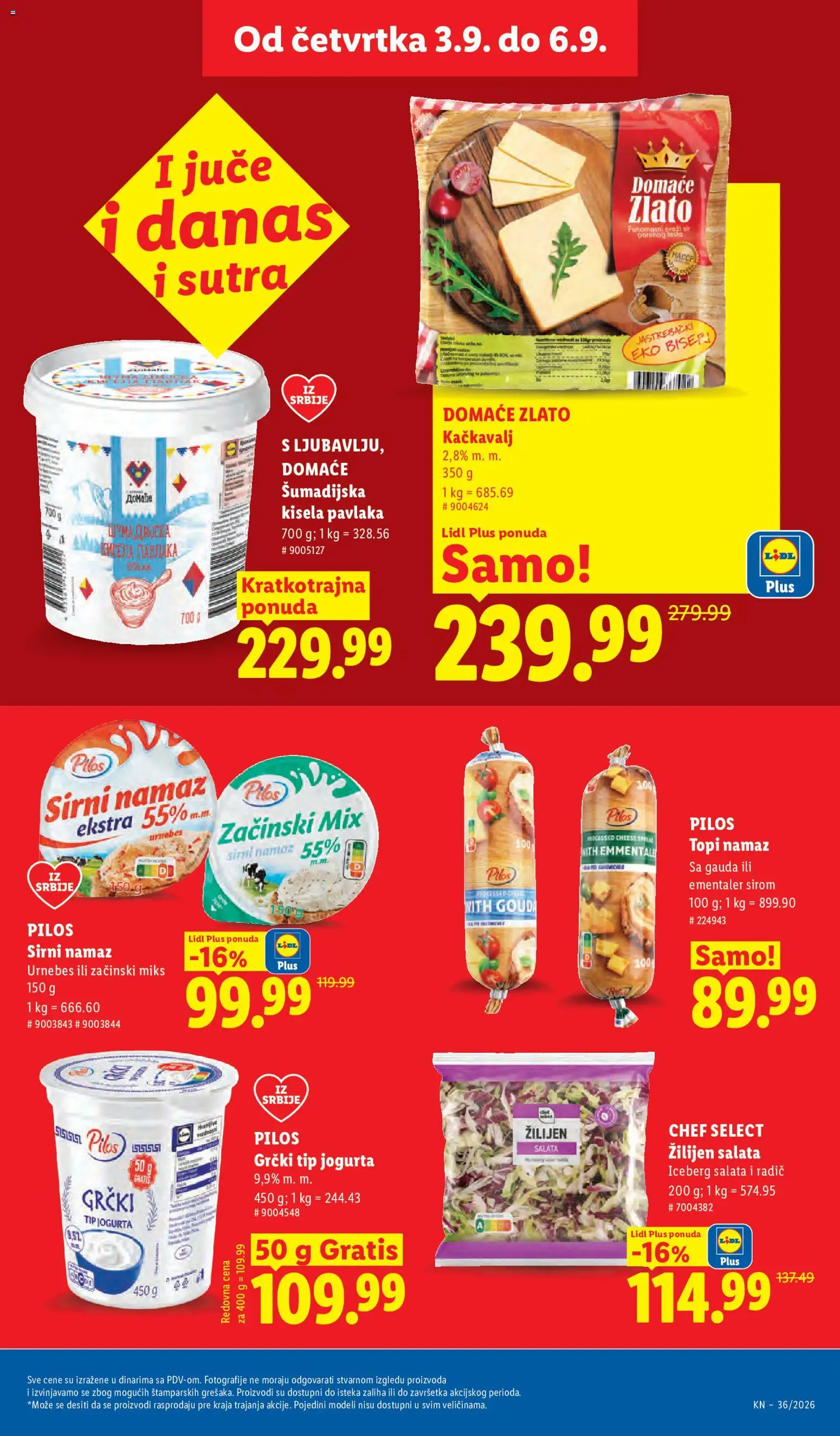 Lidl katalog - važi od 03.09.2026 | Strana: 29 | Proizvode: Iceberg salata, Namaz, Sir, Kačkavalj