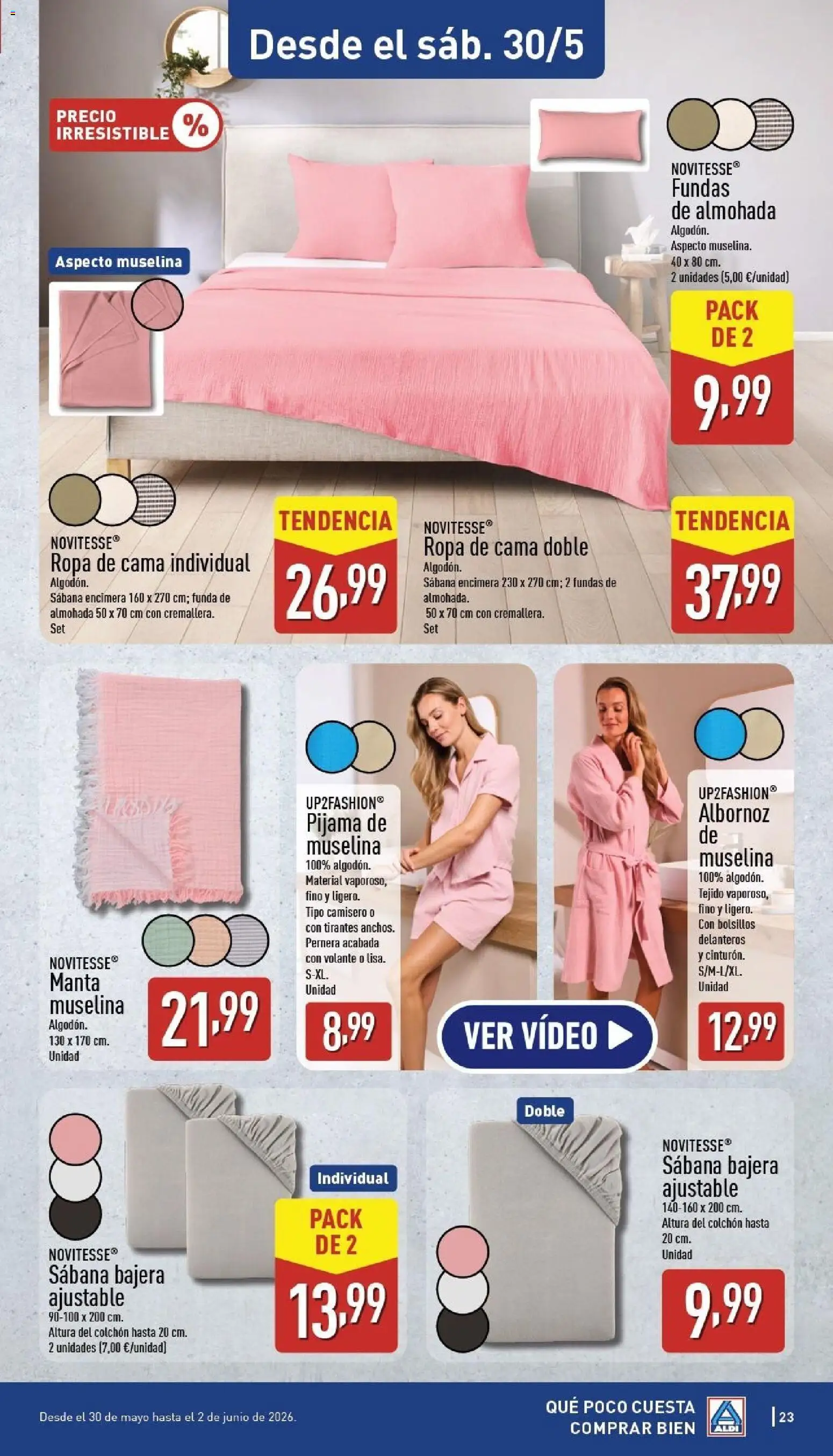 Aldi folleto Baleares │ válido desde el 25.05.2026 | Página: 23 | Productos: Pijama, Video, Manta, Funda