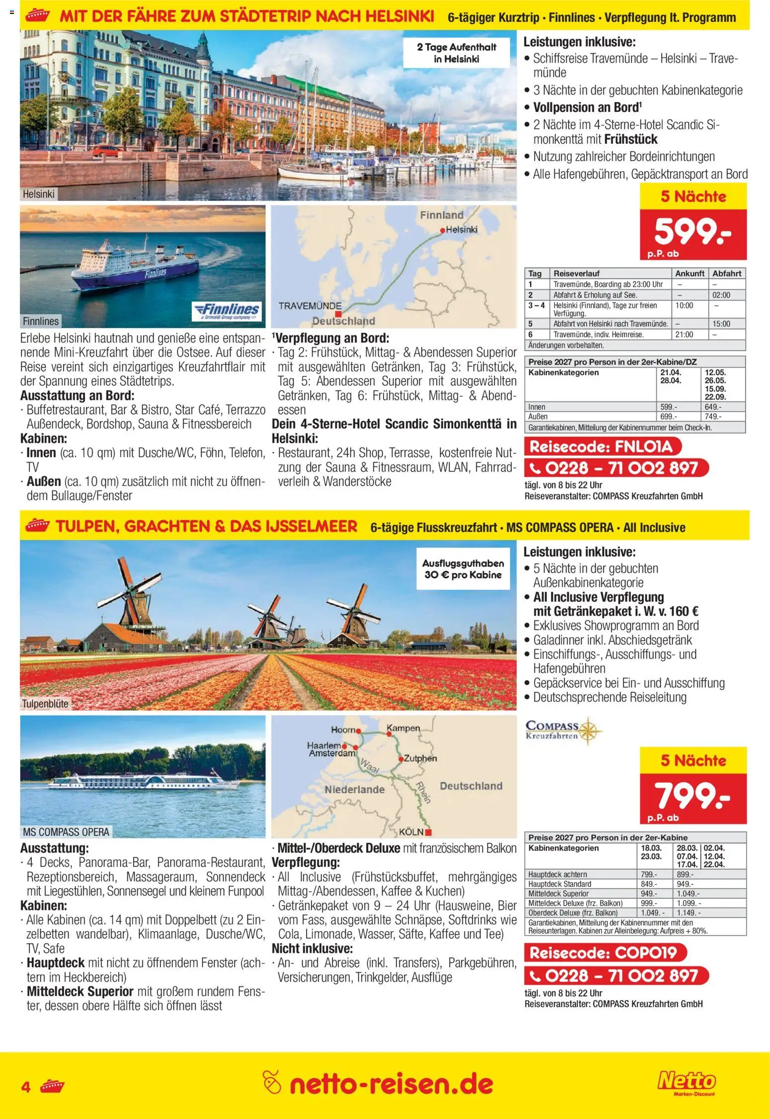 Netto Reisen Prospekt – gültig ab 01.10.2026 | Seite: 4 | Produkte: Kaffee, Bier, Doppelbett, Tee