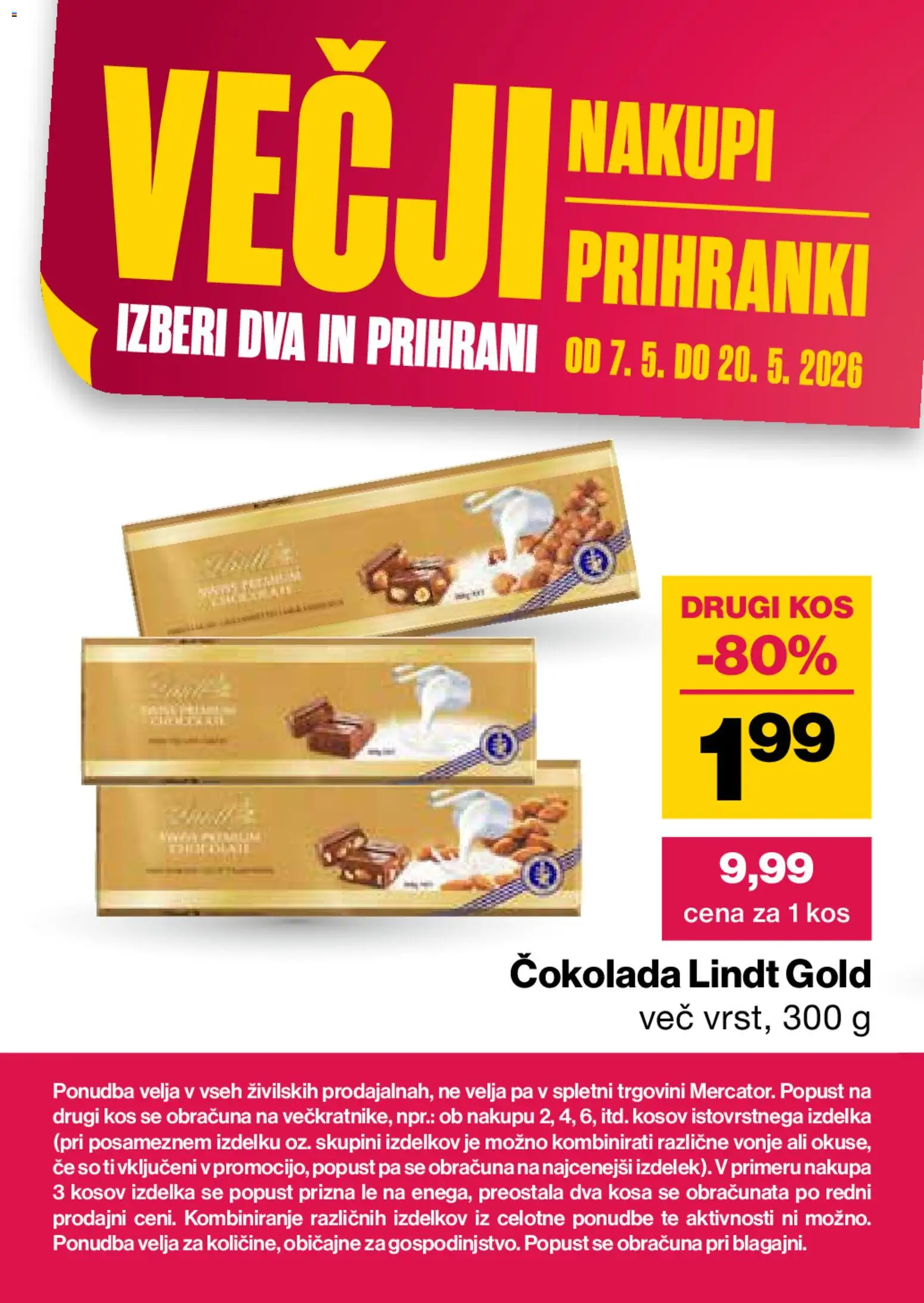 Novi Mercator katalog ponudbe – veljaven od 07.05.2026 | Stran: 22 | Izdelki: Kos, Cokolada