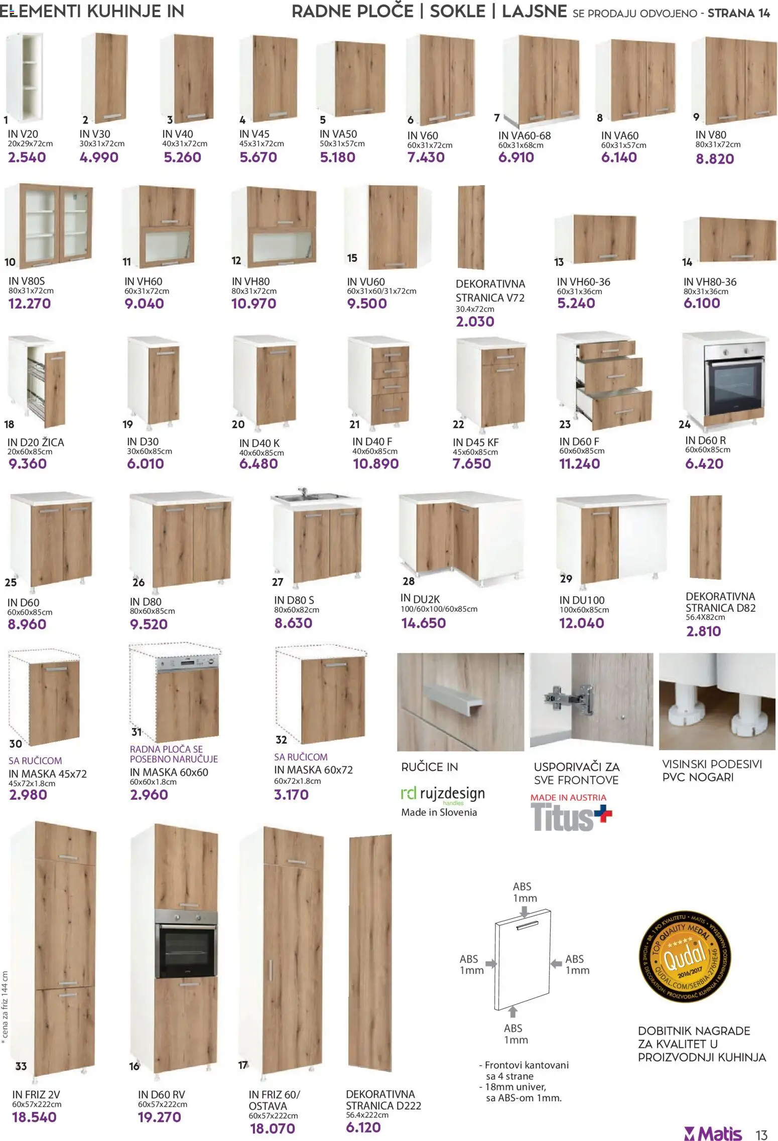 Matis katalog - važi od 01.05.2026 | Strana: 13 | Proizvode: Kuhinja, Radna ploča, Maska