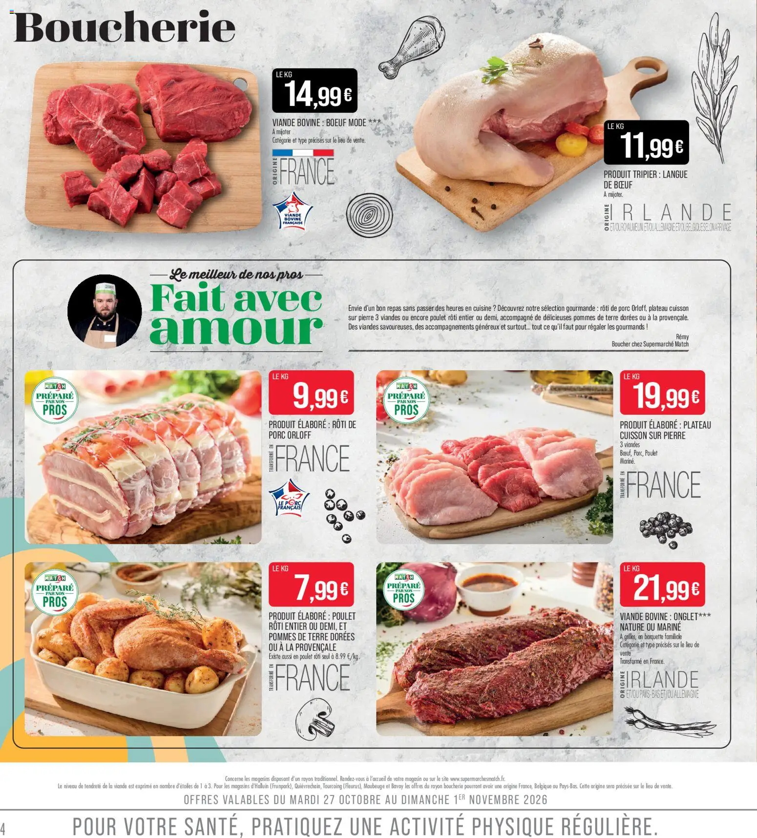 {H1} | Page: 4 | Produits: Rôti de porc, Poulet rôti, Porc, Pommes de terre