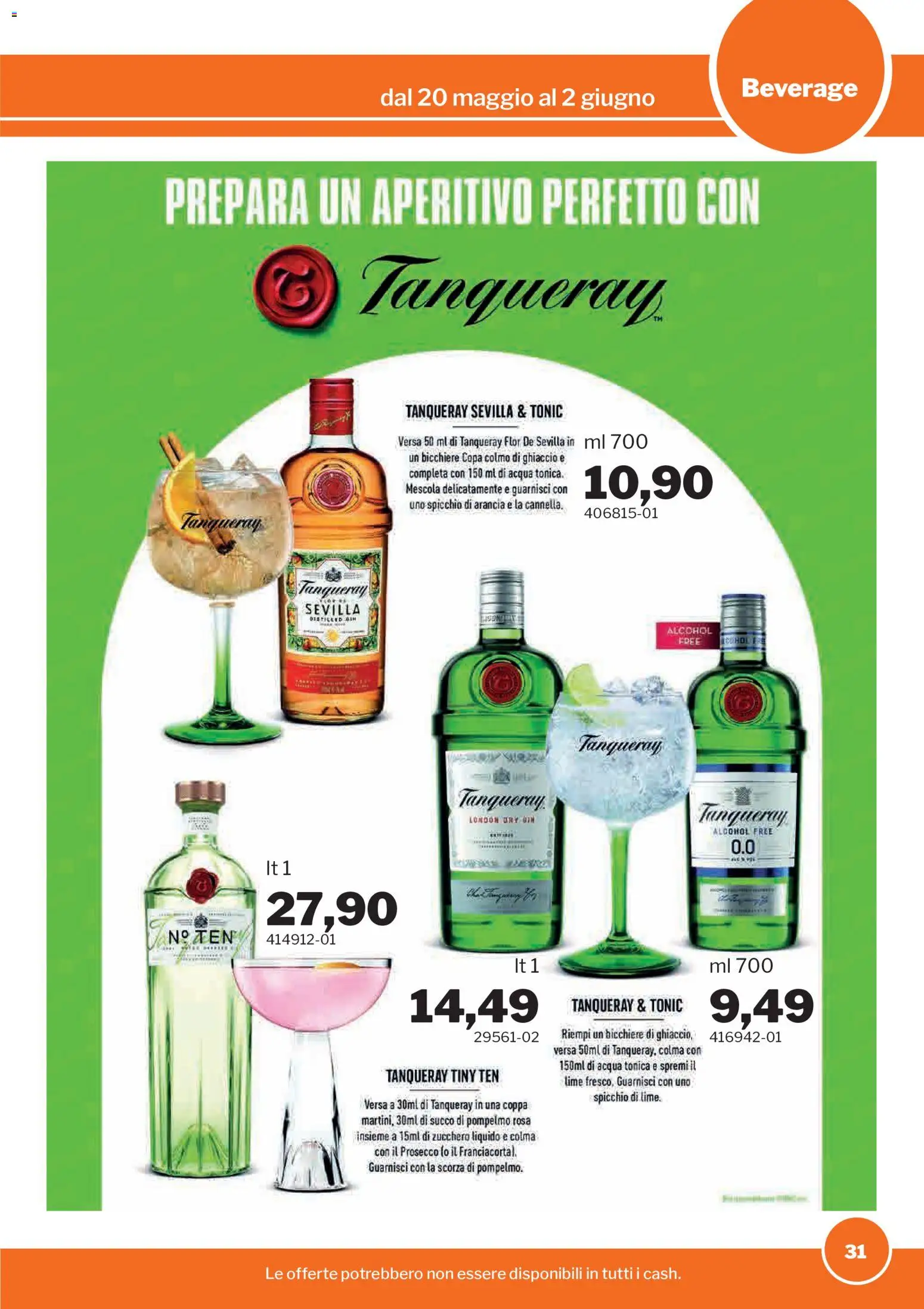 Volantino Sogegross del 20.05.2026 | Pagina: 31 | Prodotti: Acqua tonica, Pompelmo, Acqua, Arancia
