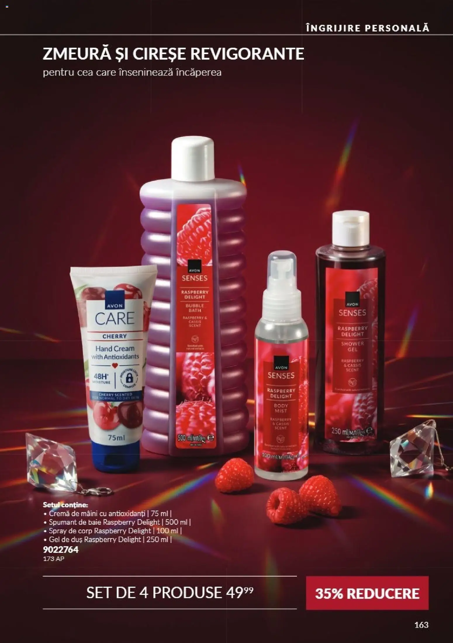 Noul catalog Avon – valabil de la 01.11.2026 | Pagină: 163 | Produse: Zmeură, Body, Cireșe, Spumant de baie