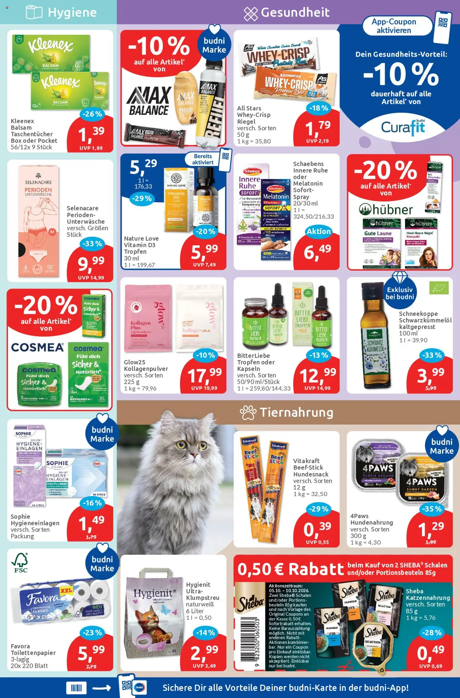 Budni Prospekt – gültig ab 05.10.2026 | Seite: 5 | Produkte: Sheba, Taschentücher, Unterwäsche, Lavendel