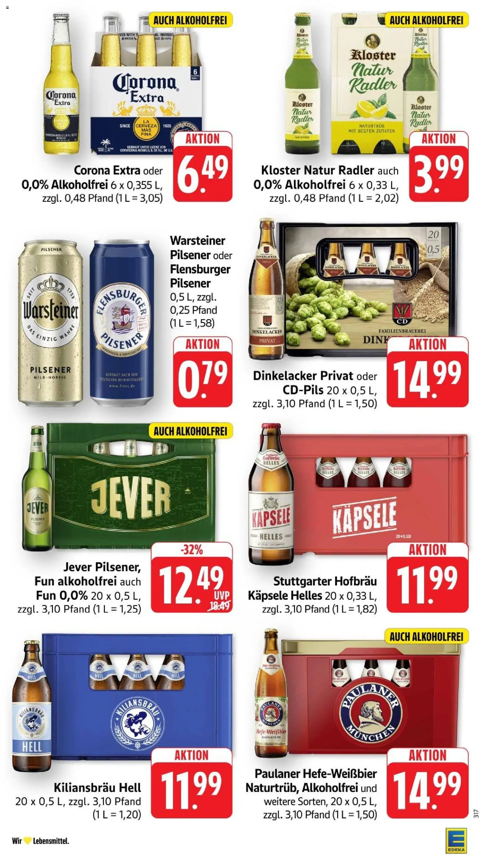 Edeka Prospekt Stuttgart – gültig ab 31.08.2026 | Seite: 33 | Produkte: Flensburger, Radler, Warsteiner, Jever