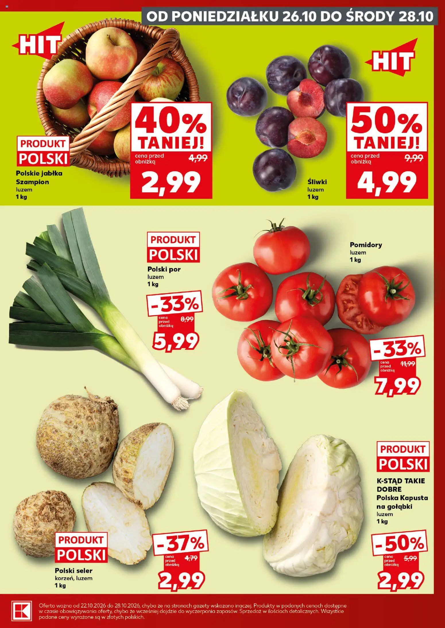 Kaufland Polsko leták - Mocny start od 26.10.2026 | Strana: 3 | Produkty: Jablka, Kapusta