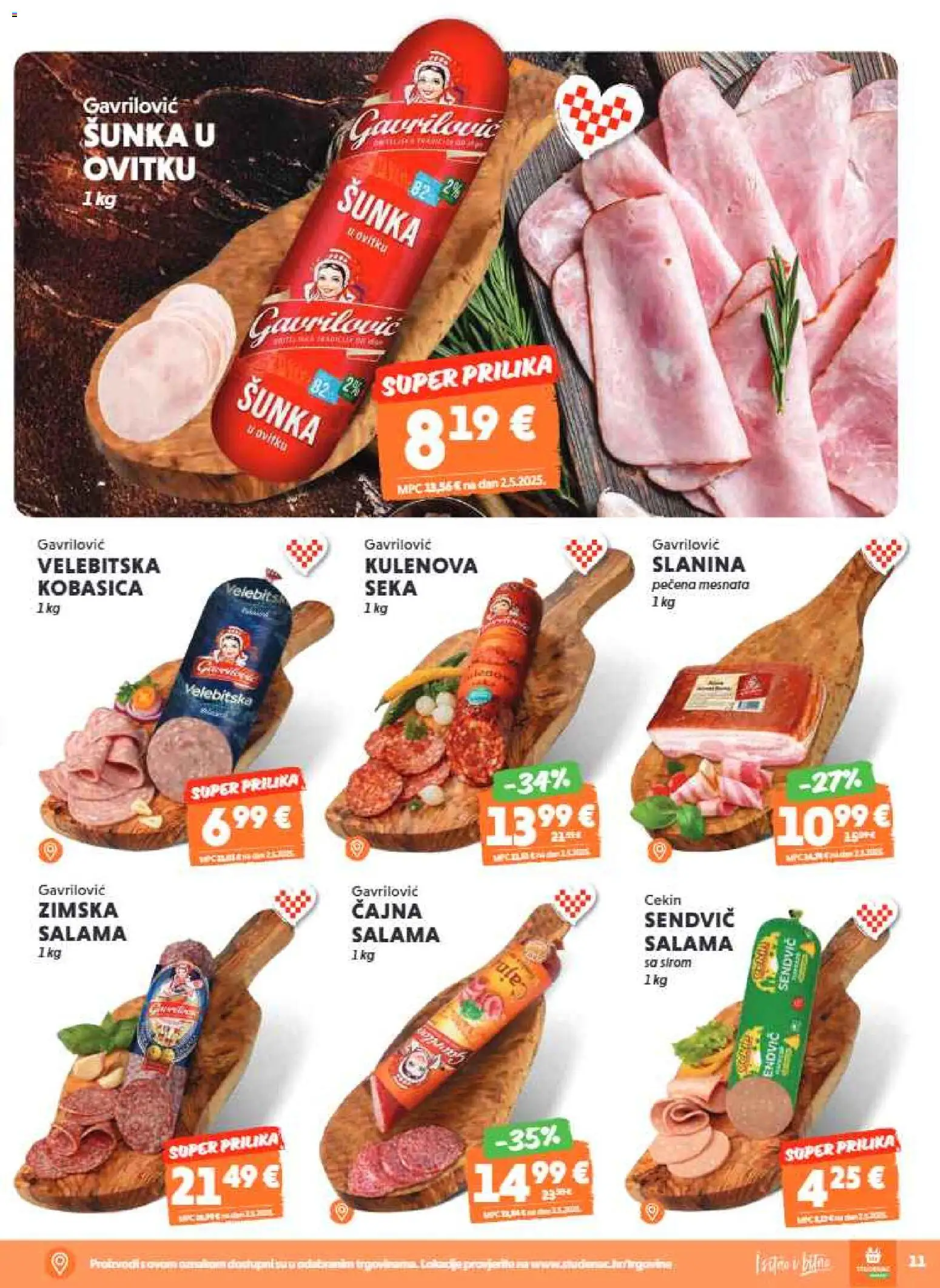 Studenac katalog | vrijedi od 10.06.2026 | Stranica: 11 | Proizvodi: Salama, Šunka, Slanina, Kobasica