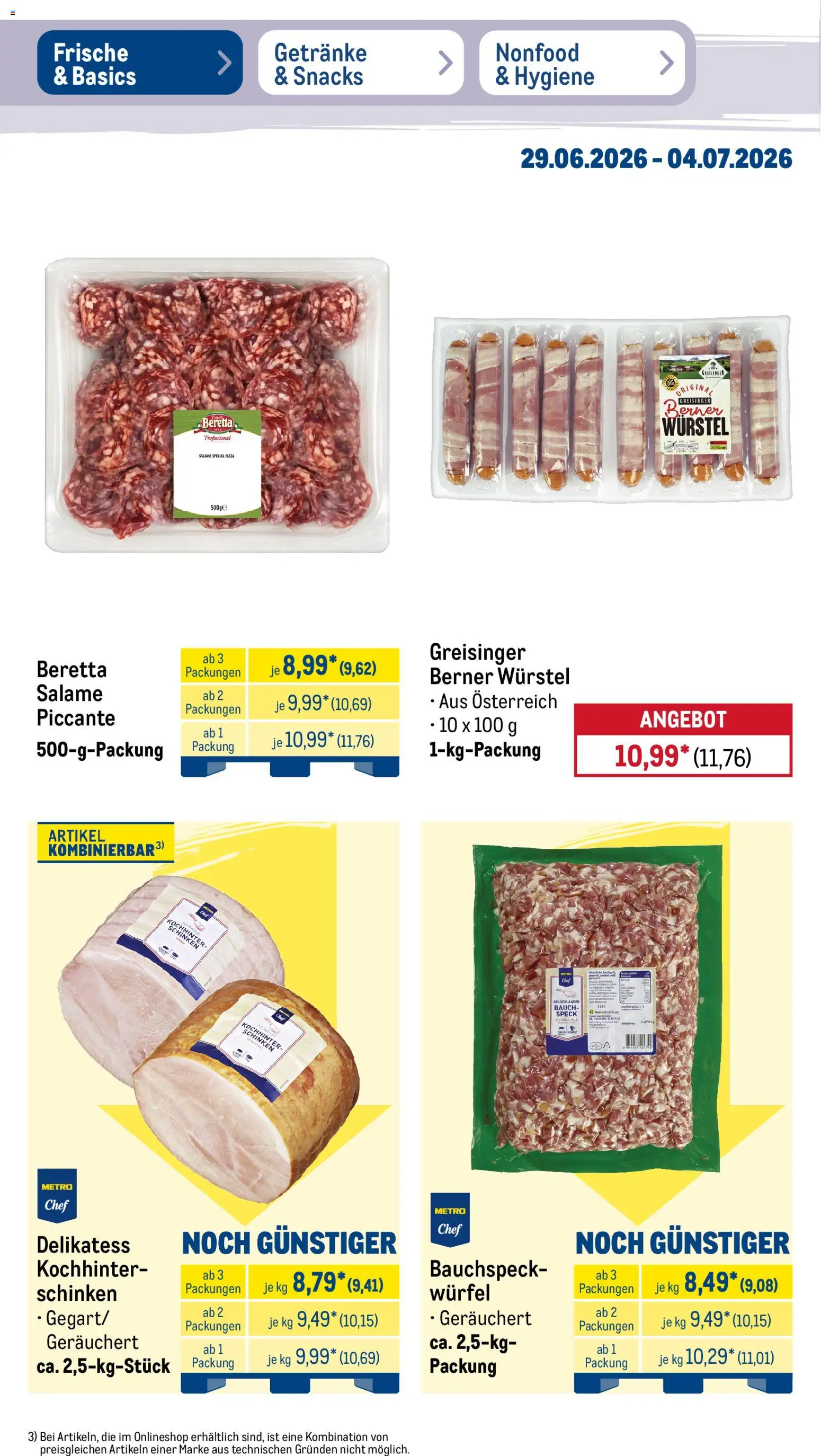 Metro Prospekt – gültig ab 29.06.2026 | Seite: 12 | Produkte: Schinken, Pizza