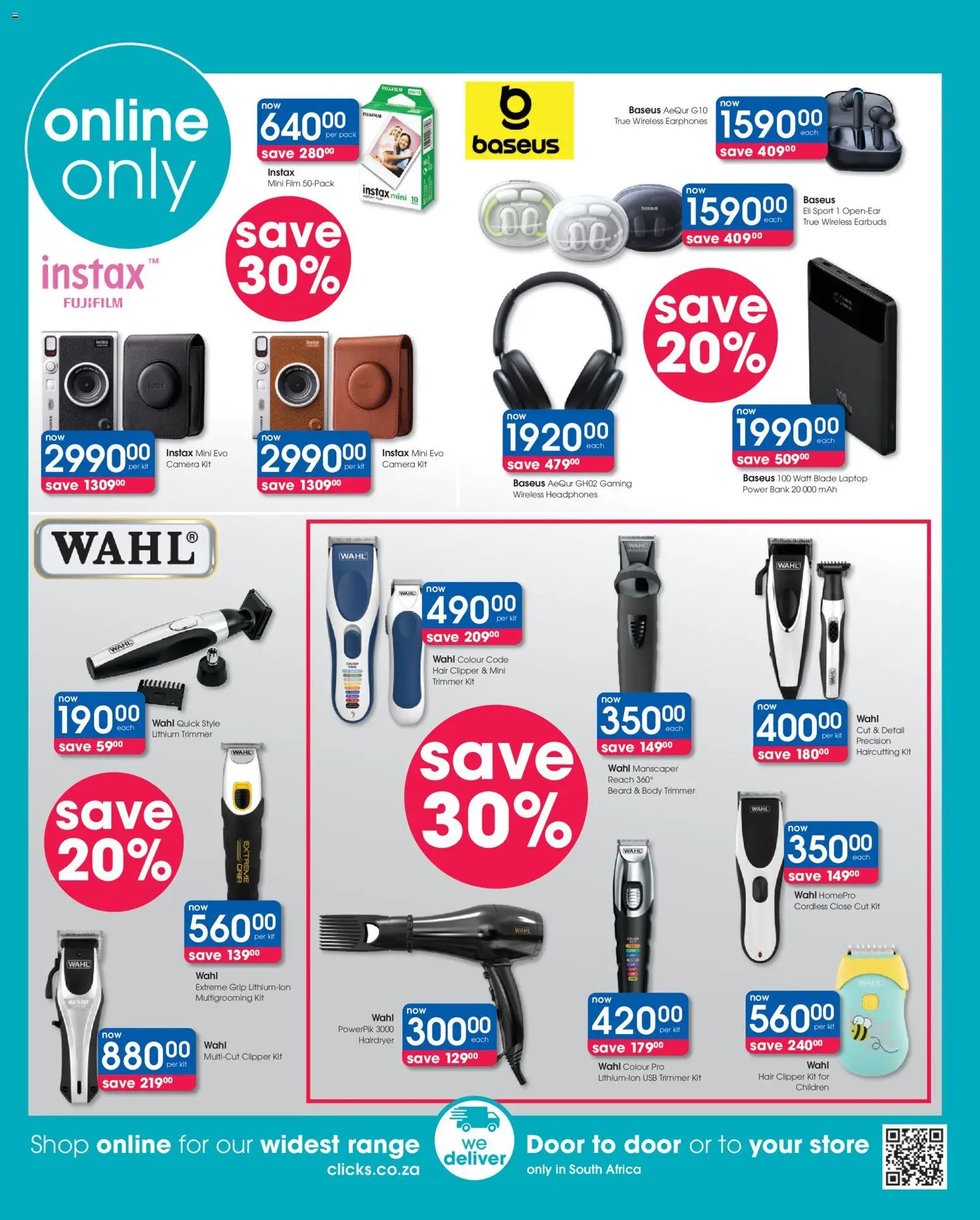New Clicks catalogue – valid from 07.05.2026 | Page: 42 | Products: Earphones, Camera, Laptop, Hair clipper