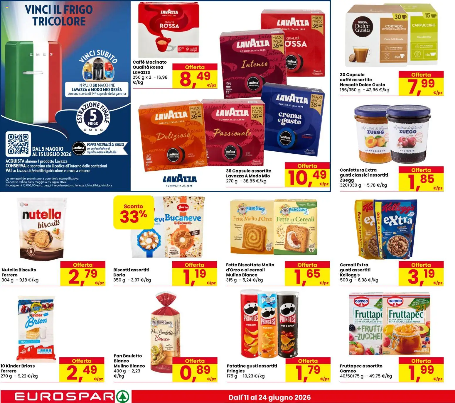 Volantino Eurospar del 11.06.2026 | Pagina: 14 | Prodotti: Cereali, Fette biscottate, Lavazza, Macinato