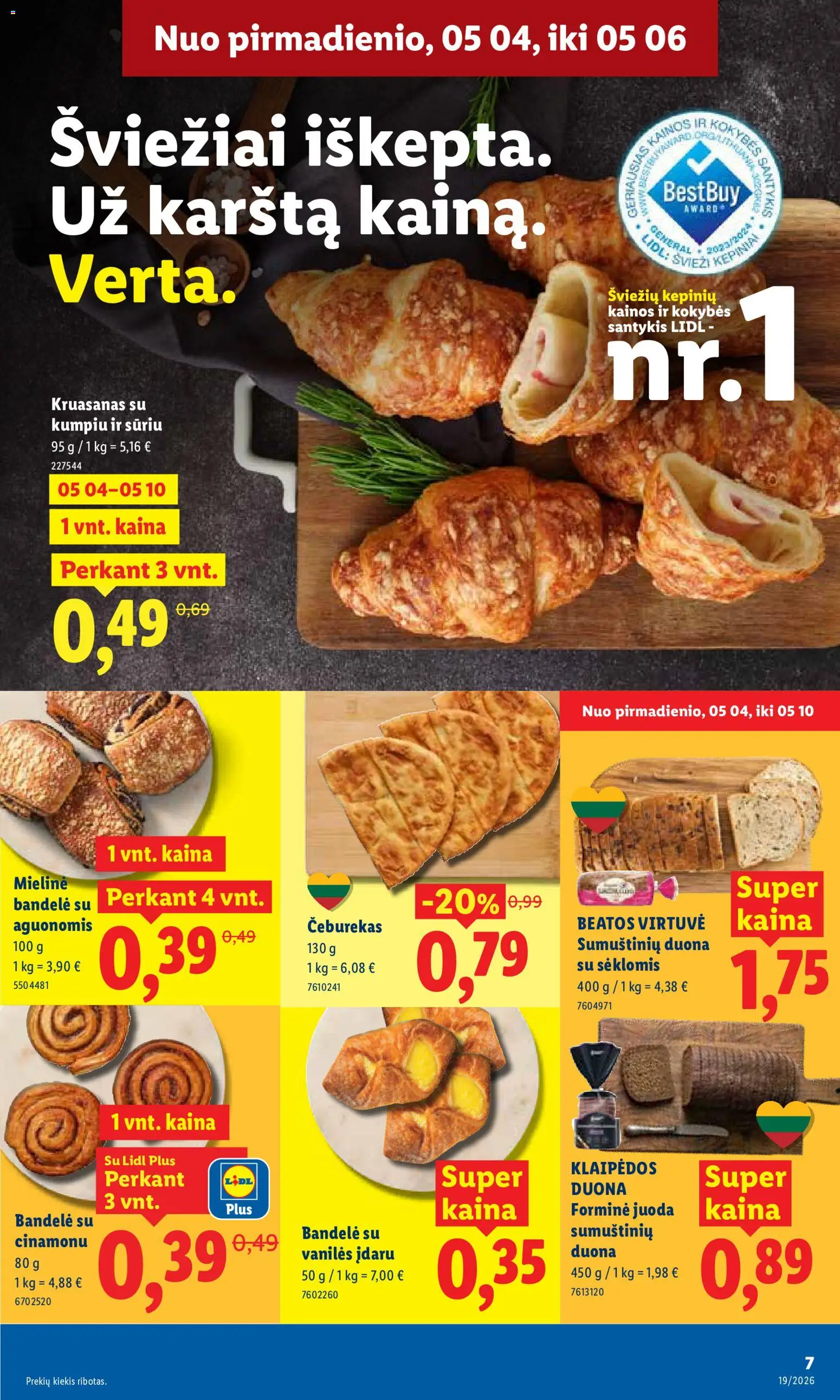 LIDL akcijos nuo 04.05.2026 | Puslapis: 7 | Prekių: Bandelė, Duona