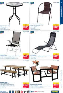 Náhled letáku Makro leták - Letní sezona od 20.05.2026 | Strana: 5 | Produkty: Jídelní set, Křeslo, Židle, Lavice