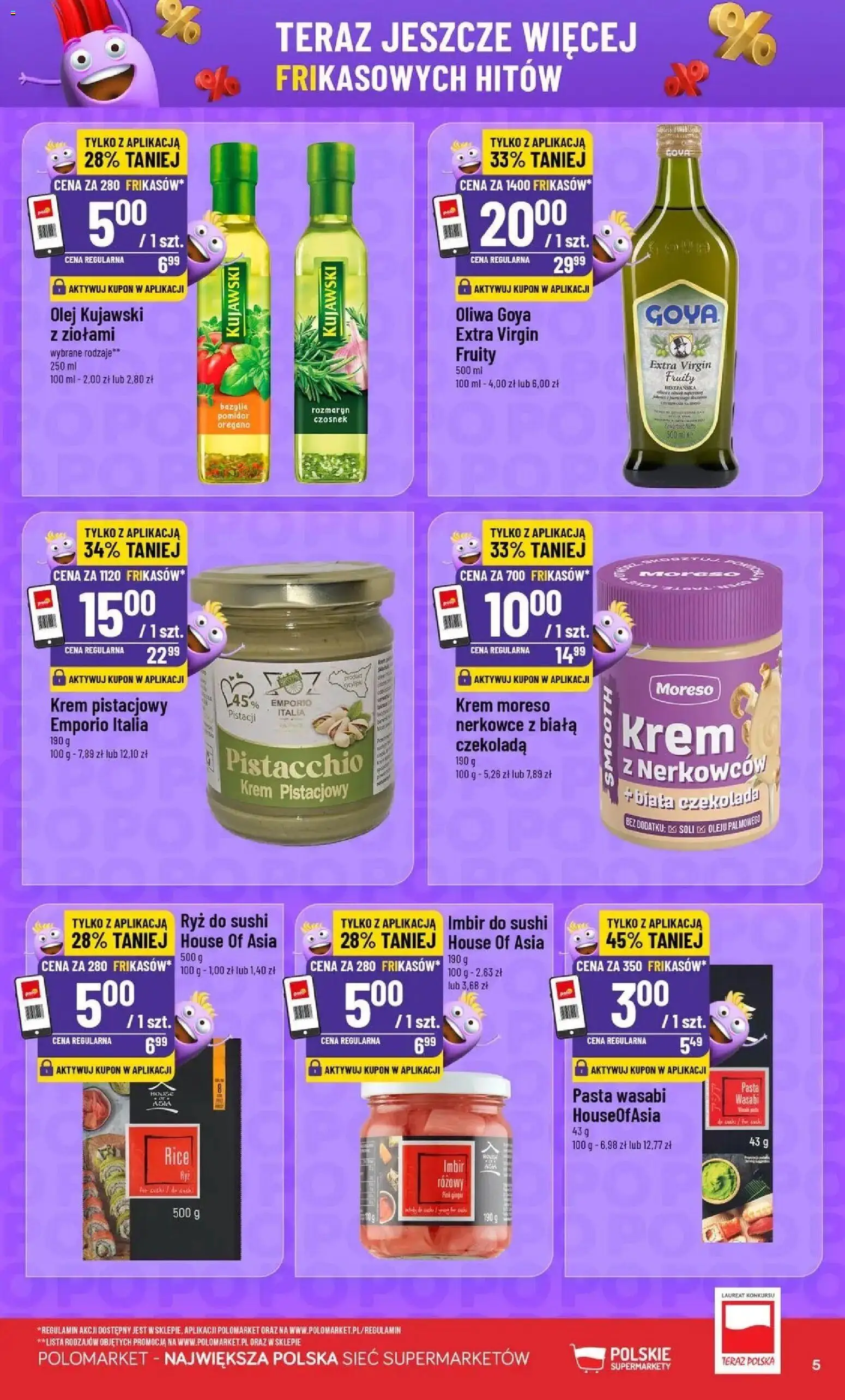 Nowa POLOmarket gazetka od jutra 23.09.2026 | Strona: 5 | Produkty: Oregano, Olej, Czekolada, Pasta