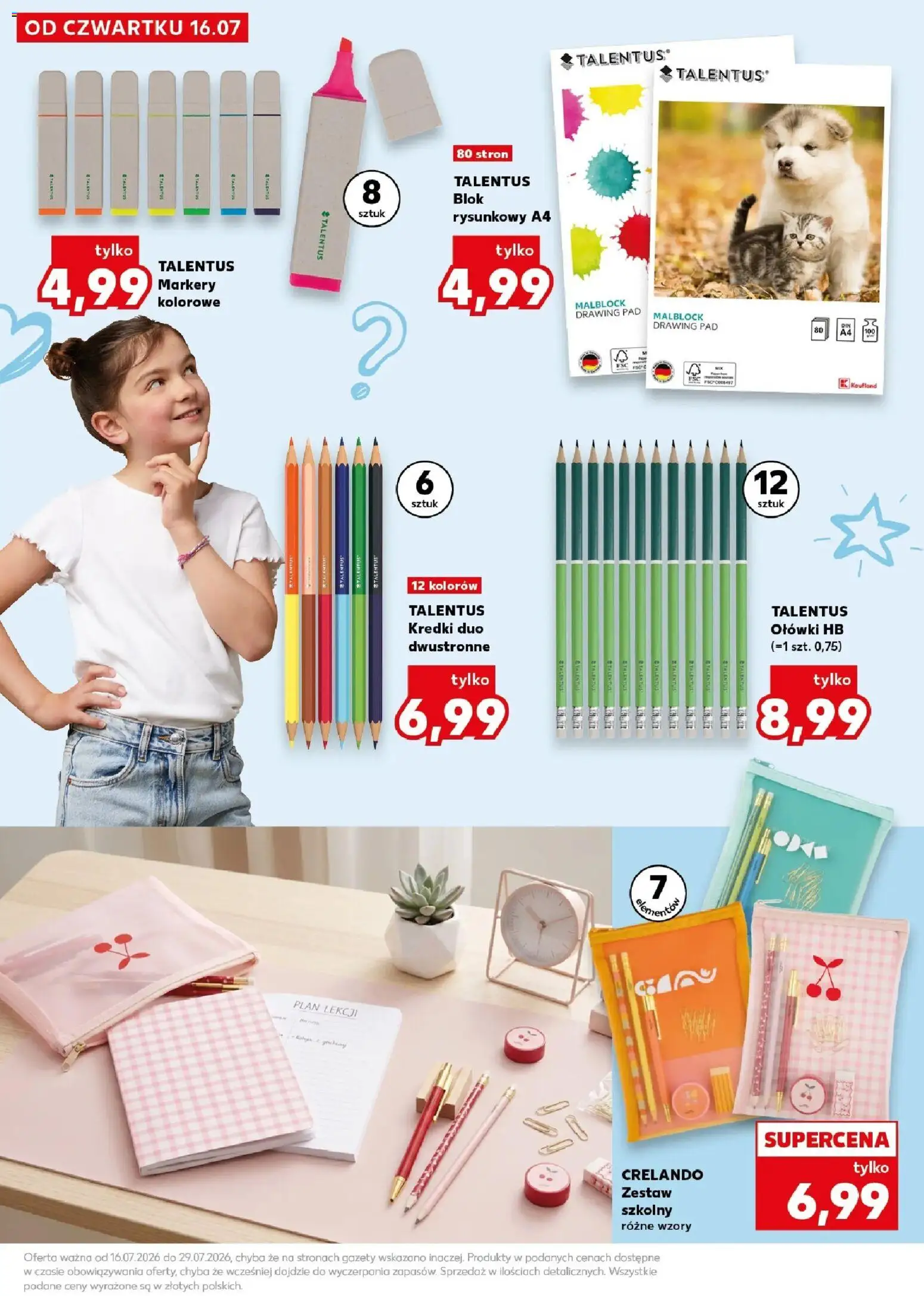 Kaufland gazetka - Katalog artykułów szkolnych od 16.07.2026 | Strona: 23 | Produkty: Kredki, Gazety