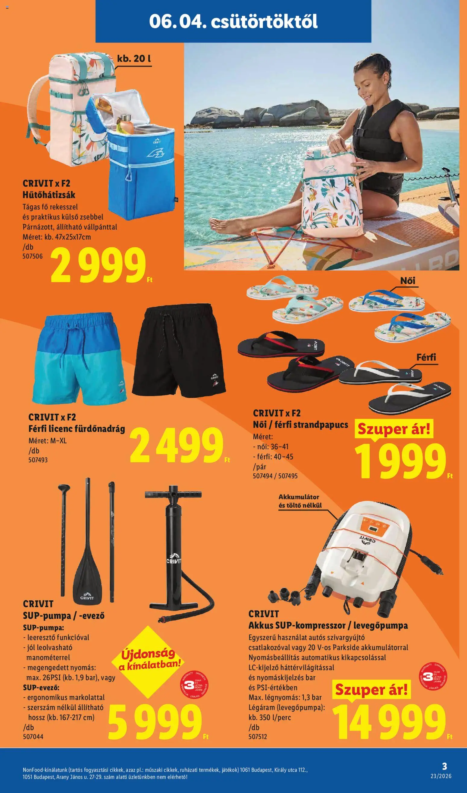 Lidl akciós ujság - amely érvényes a következő dátumtól: 04.06.2026 | Oldal: 3 | Termékek: Parkside, Strandpapucs, Játékok, Akkumulátor