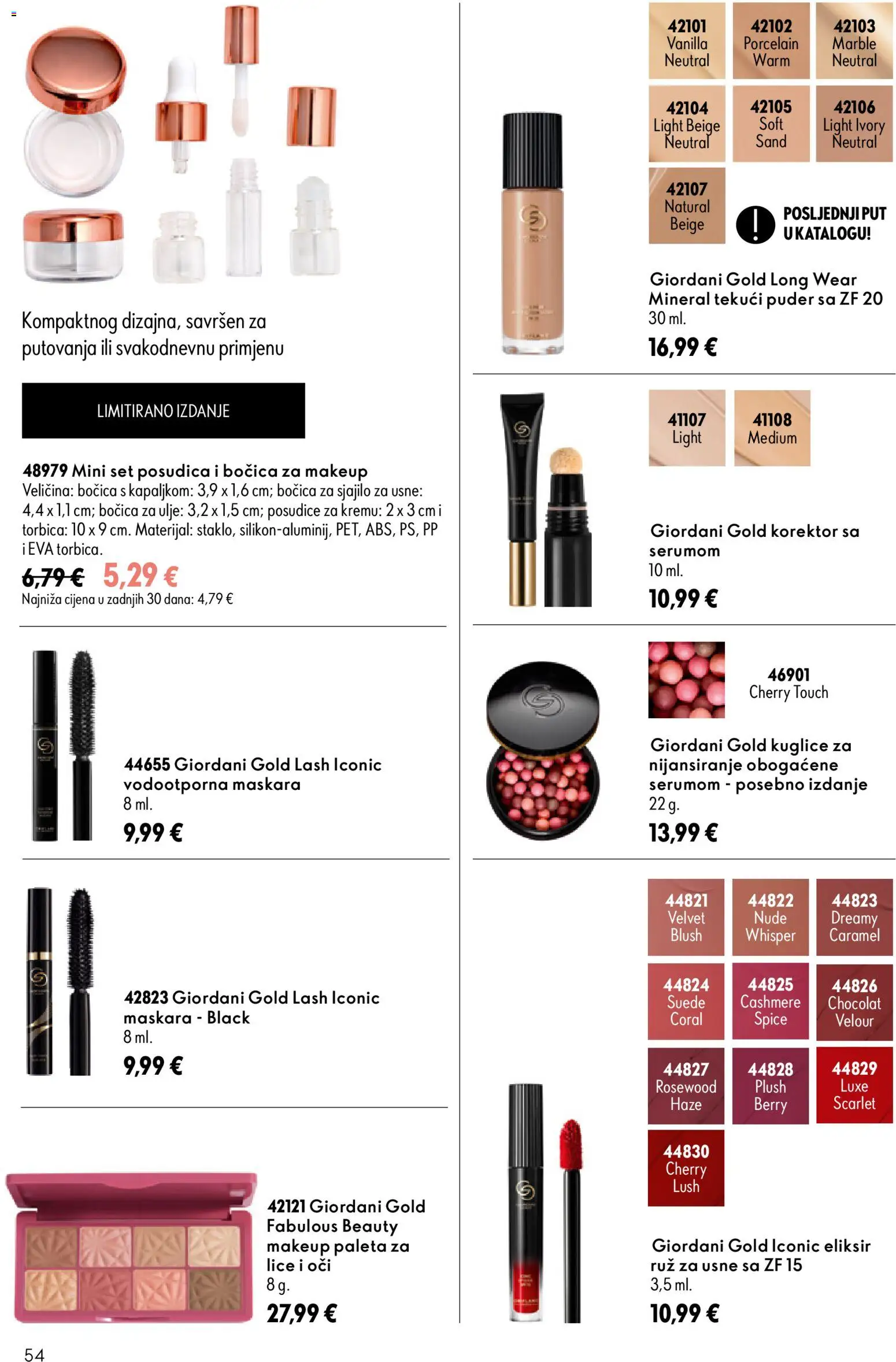 Oriflame katalog | vrijedi od 05.08.2026 | Stranica: 54 | Proizvodi: Paleta, Puder, Maskara, Ruž