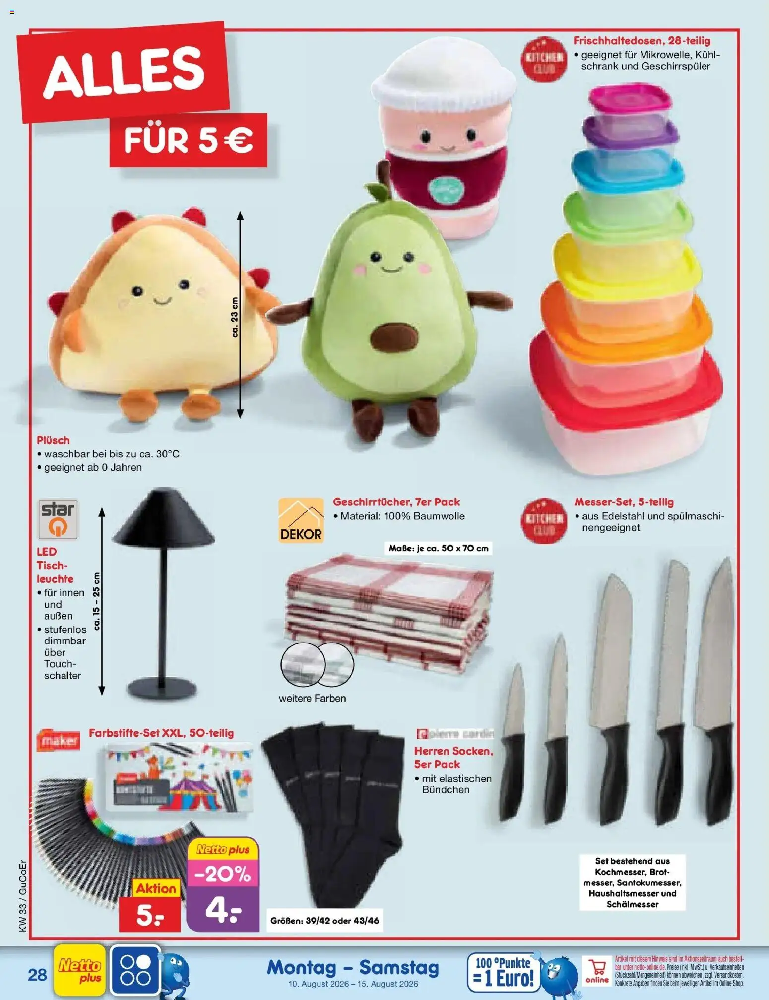 Netto Marken-Discount Prospekt Augustusburg (ab 10.08.2026) » Angebote | Seite: 40 | Produkte: Geschirrspüler, Tisch, Schrank, Brot