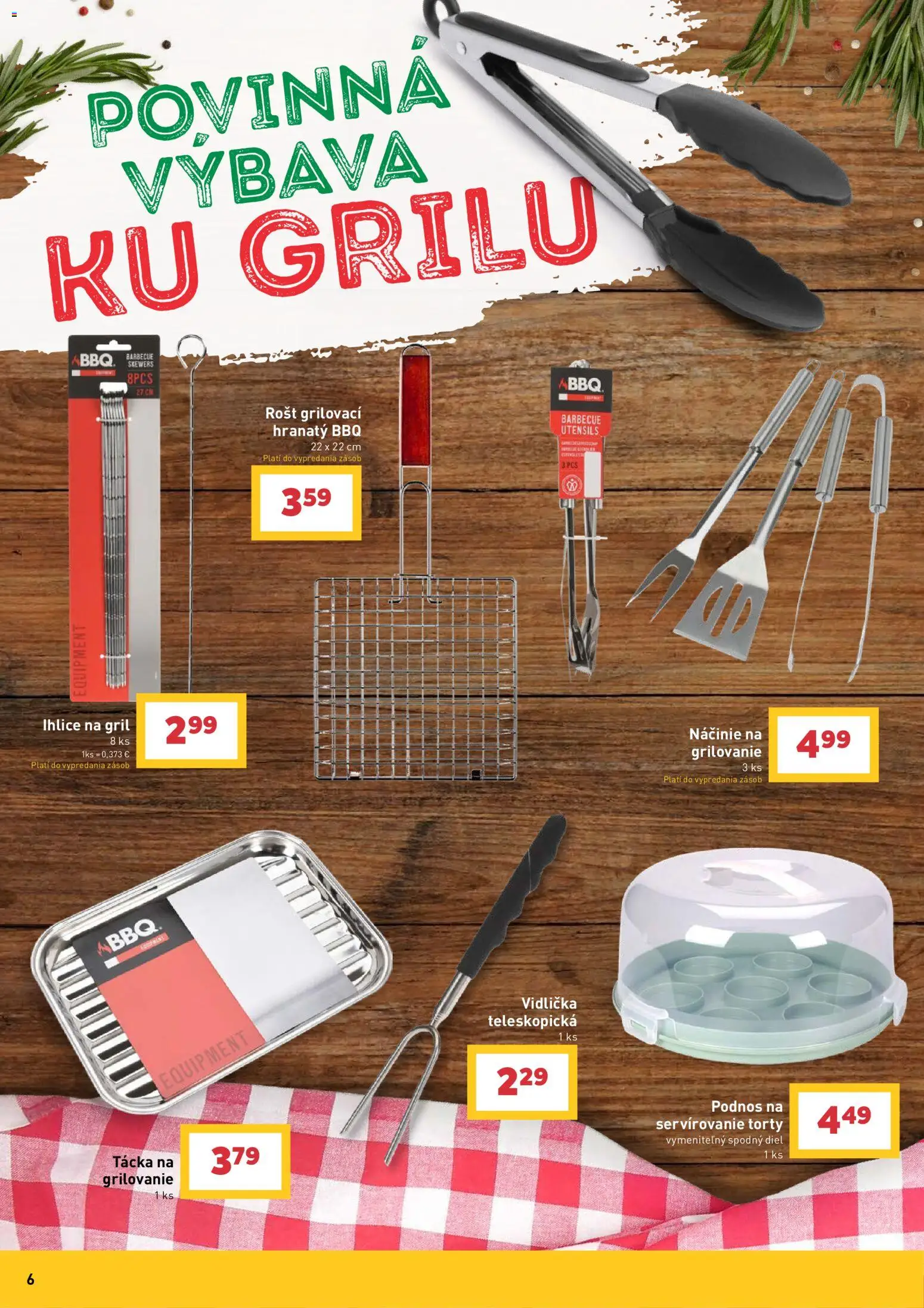 Nové Billa akcie – leták je platný od 08.07.2026 | Strana: 6 | Produkty: Gril, Rošt, Torty