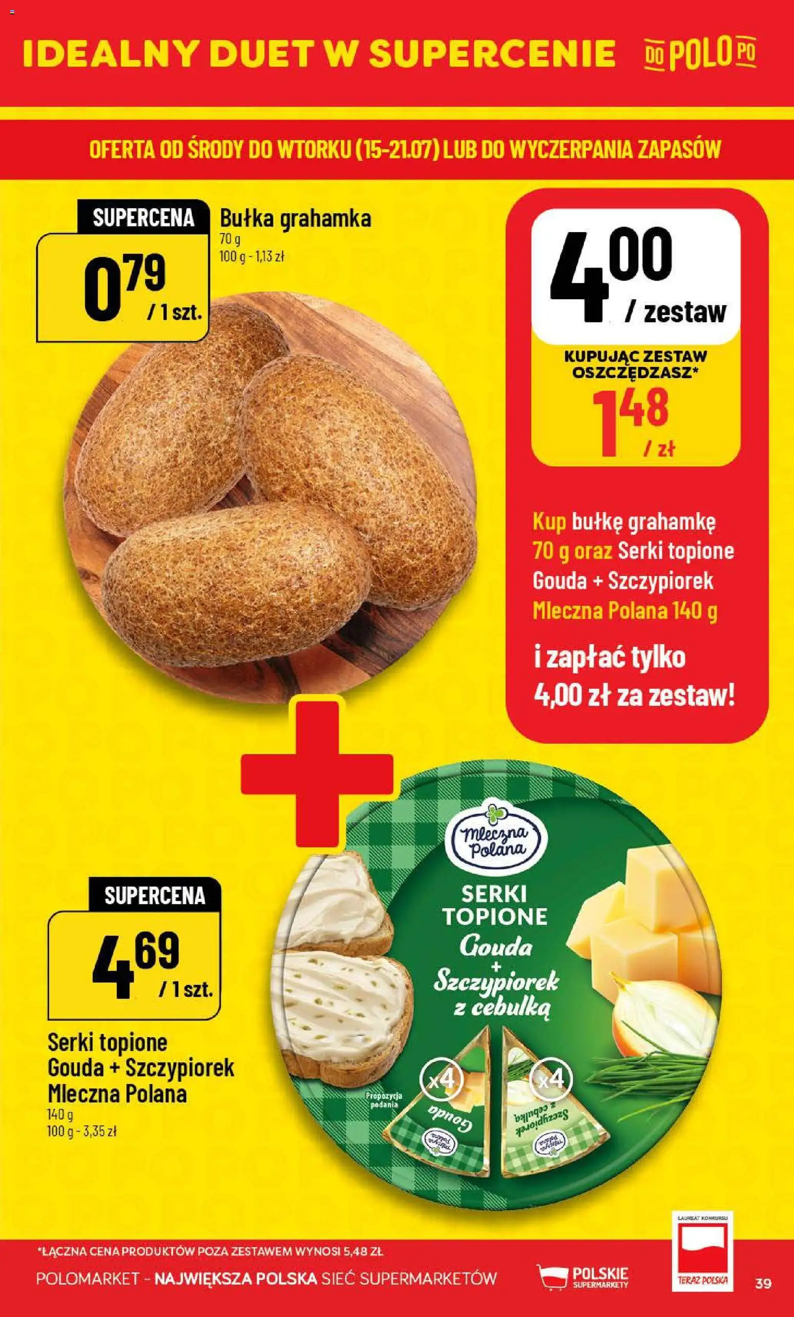POLOmarket gazetka od 15.07.2026 | Strona: 39 | Produkty: Bułka, Bułka grahamka