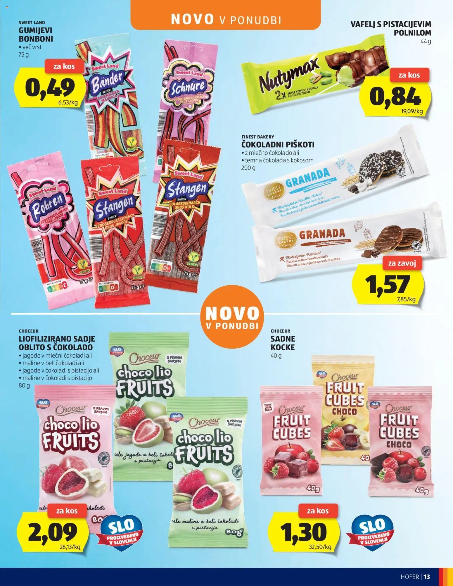 Hofer SI katalog | vrijedi od 08.07.2026 | Stranica: 13 | Proizvodi: Čokolada, Jagode, Pasta, Maline