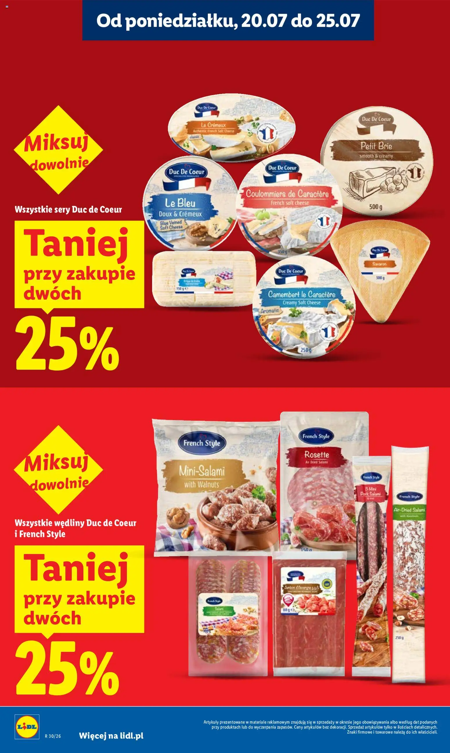 Lidl gazetka od 20.07.2026 | Strona: 8 | Produkty: Camembert, Sery, Wędliny