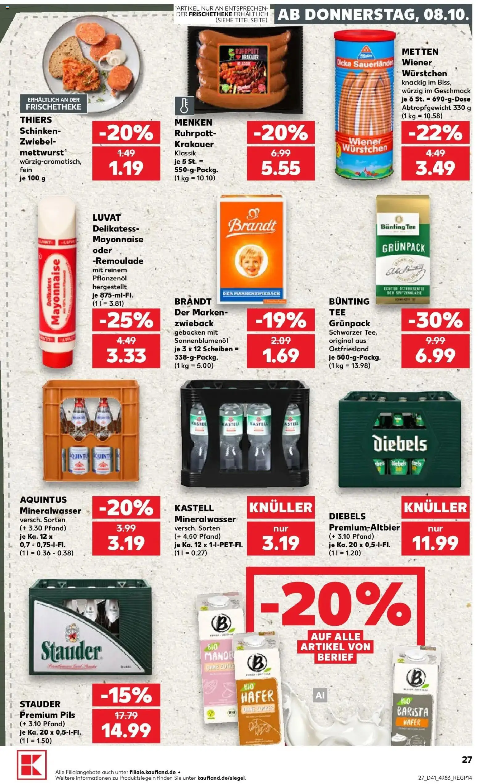 Prospekt Kaufland ab 05.10.2026 » Angebote Online zum Blättern | Seite: 37 | Produkte: Sonnenblumenol, Pils, Diebels, Tee