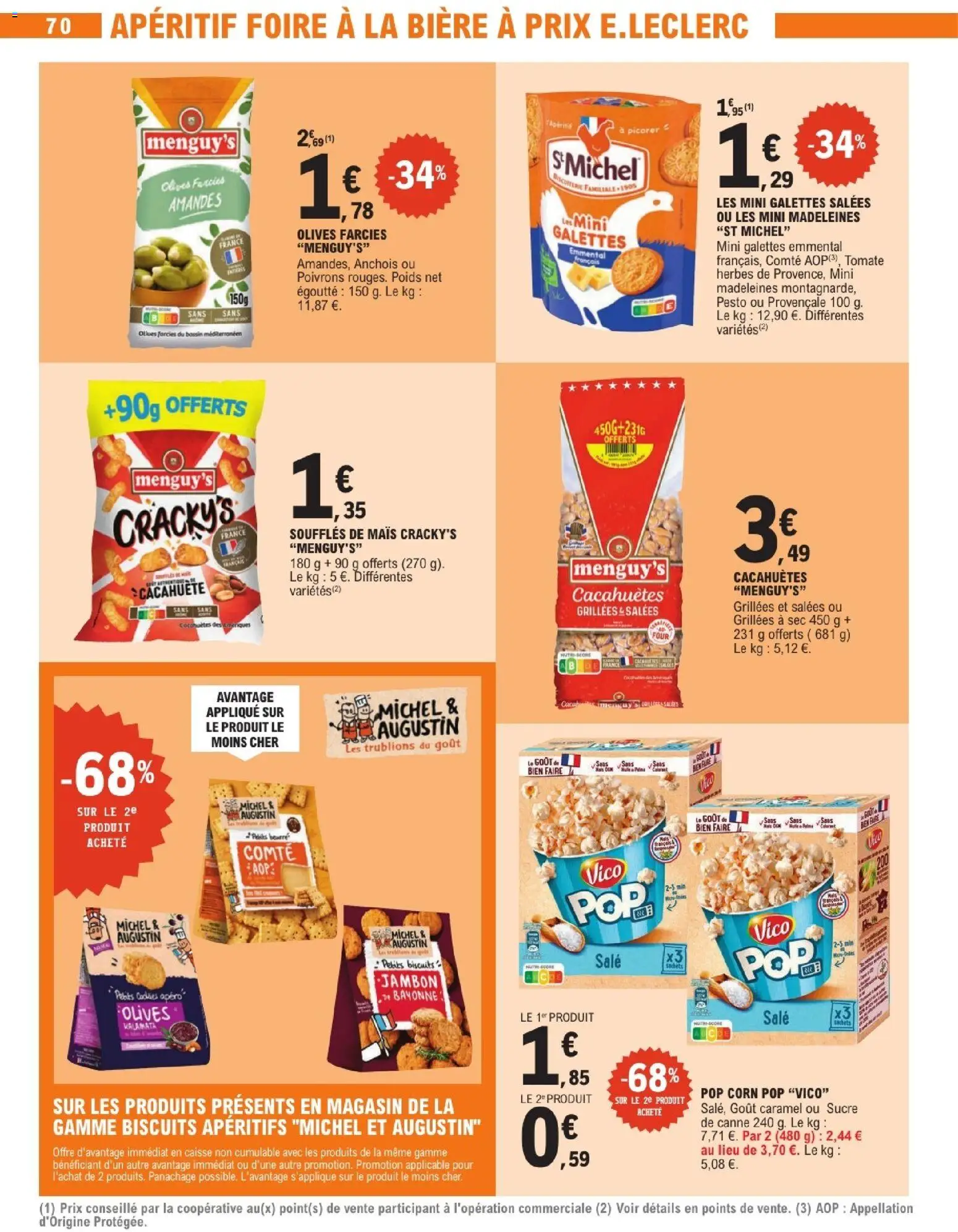 {H1} | Page: 70 | Produits: Cacahuète, Poids, Emmental, Cookies