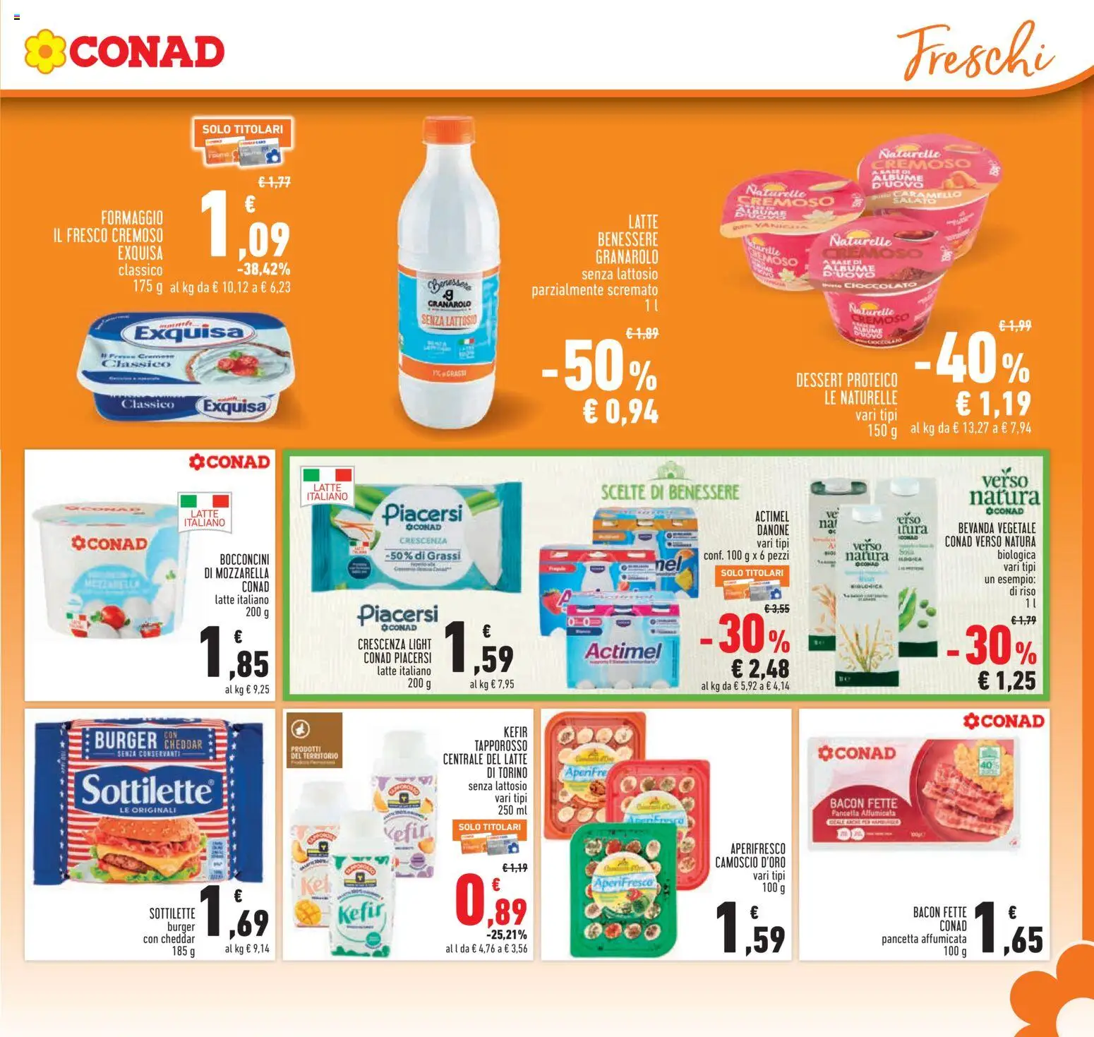Volantino Conad del 02/07/2026 | Pagina: 9 | Prodotti: Cioccolato, Riso, Pancetta, Formaggio