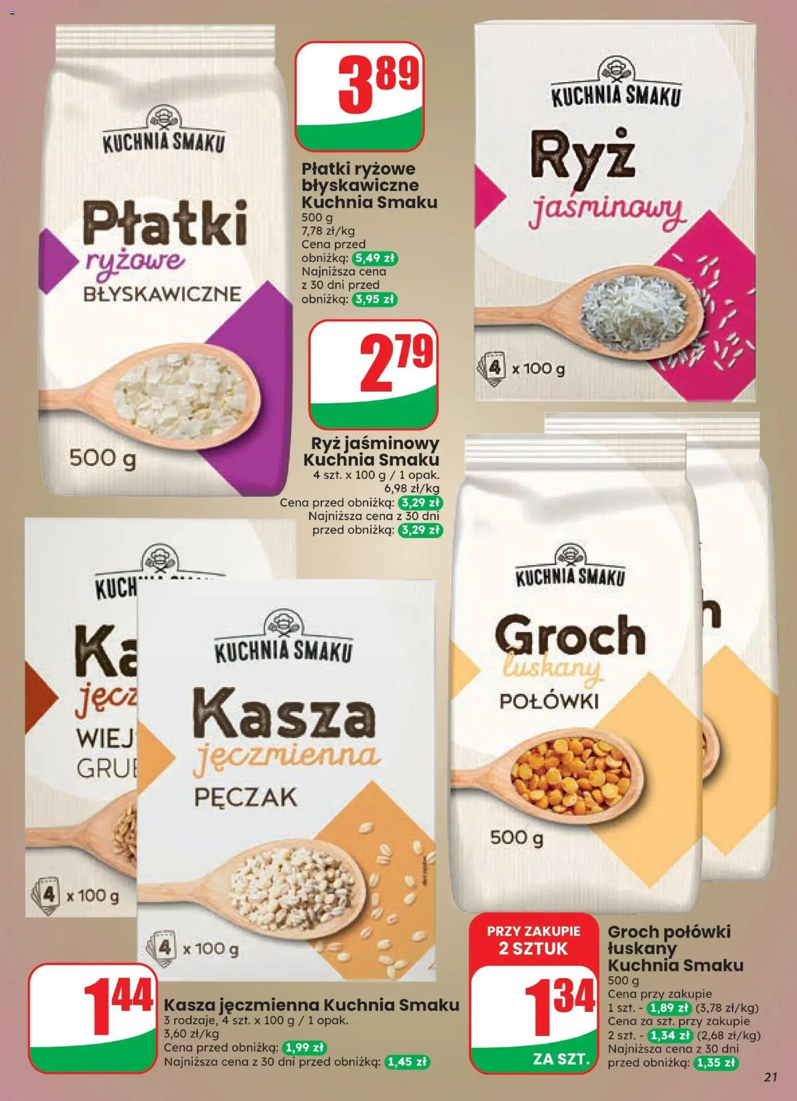 Dino gazetka od 07.10.2026 | Strona: 21 | Produkty: Groch, Kasza jęczmienna, Płatki ryżowe, Ryż