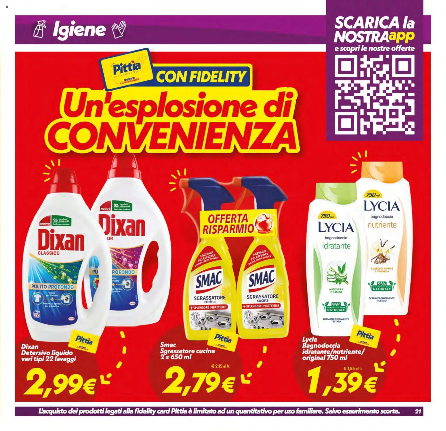 Volantino SuperConveniente del 19/06/2026 | Pagina: 21 | Prodotti: Sgrassatore, Burro, Lavatrice, Aloe vera
