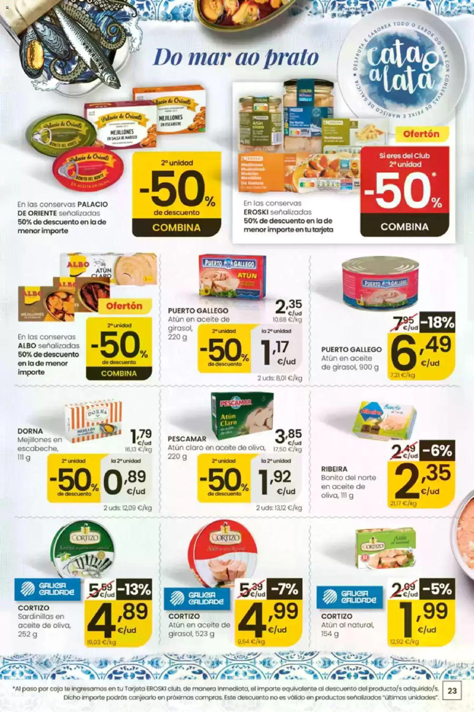 Eroski folleto │ válido desde el 30/07/2026 | Página: 23 | Productos: Sardinillas, Té, Caja, Atún claro