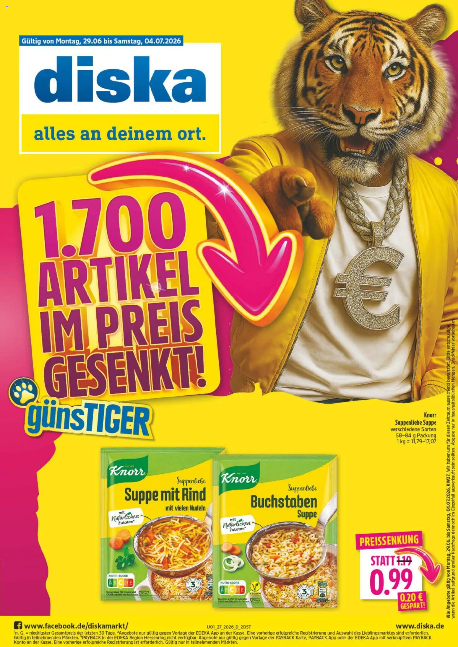 Diska Prospekt – gültig ab 29.06.2026 | Seite: 1 | Produkte: Knorr, Nudeln