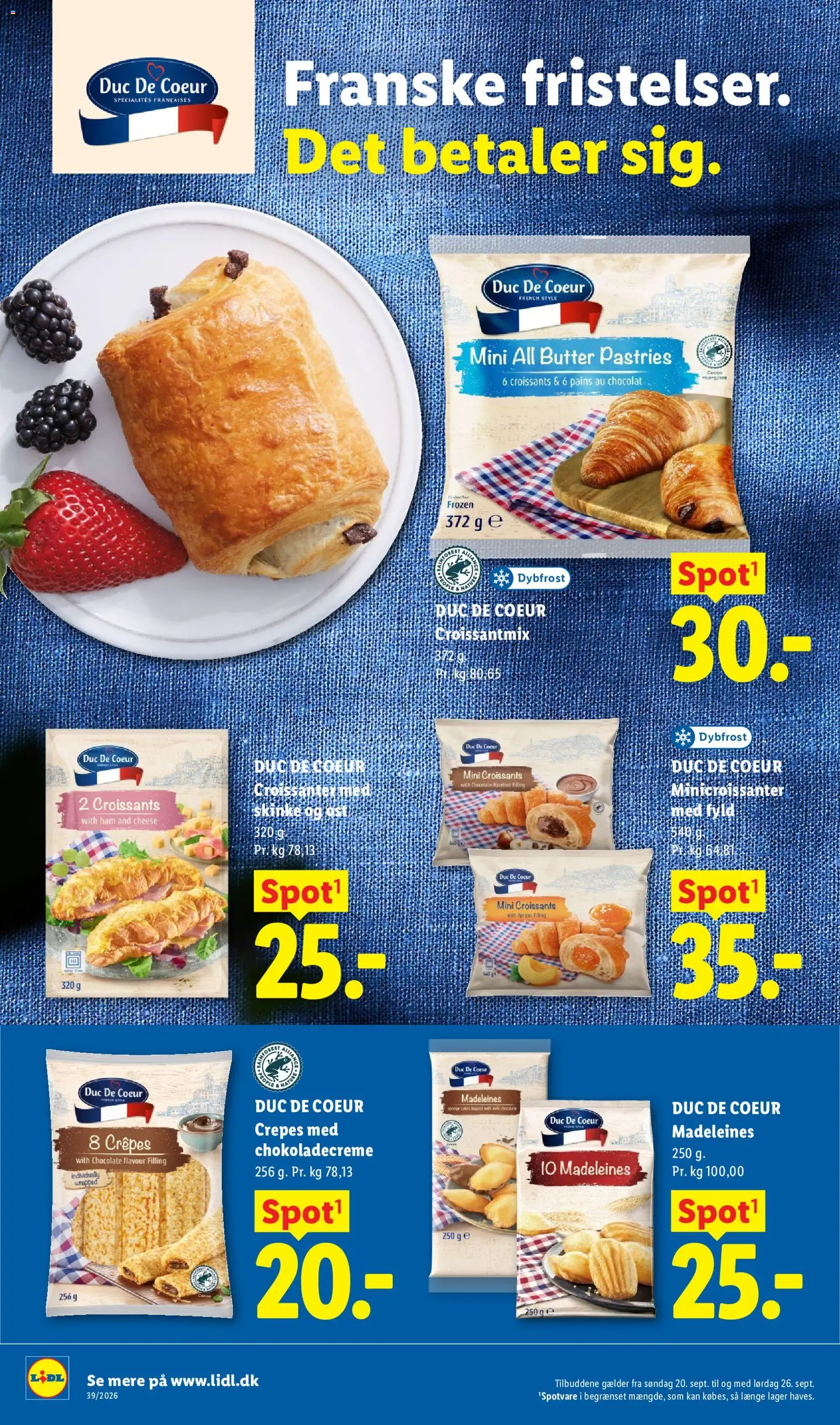 Lidl tilbudsavis – gyldig fra 20/09/2026 | Side: 17 | Produkter: Croissanter, Ost, Skinke, Søm