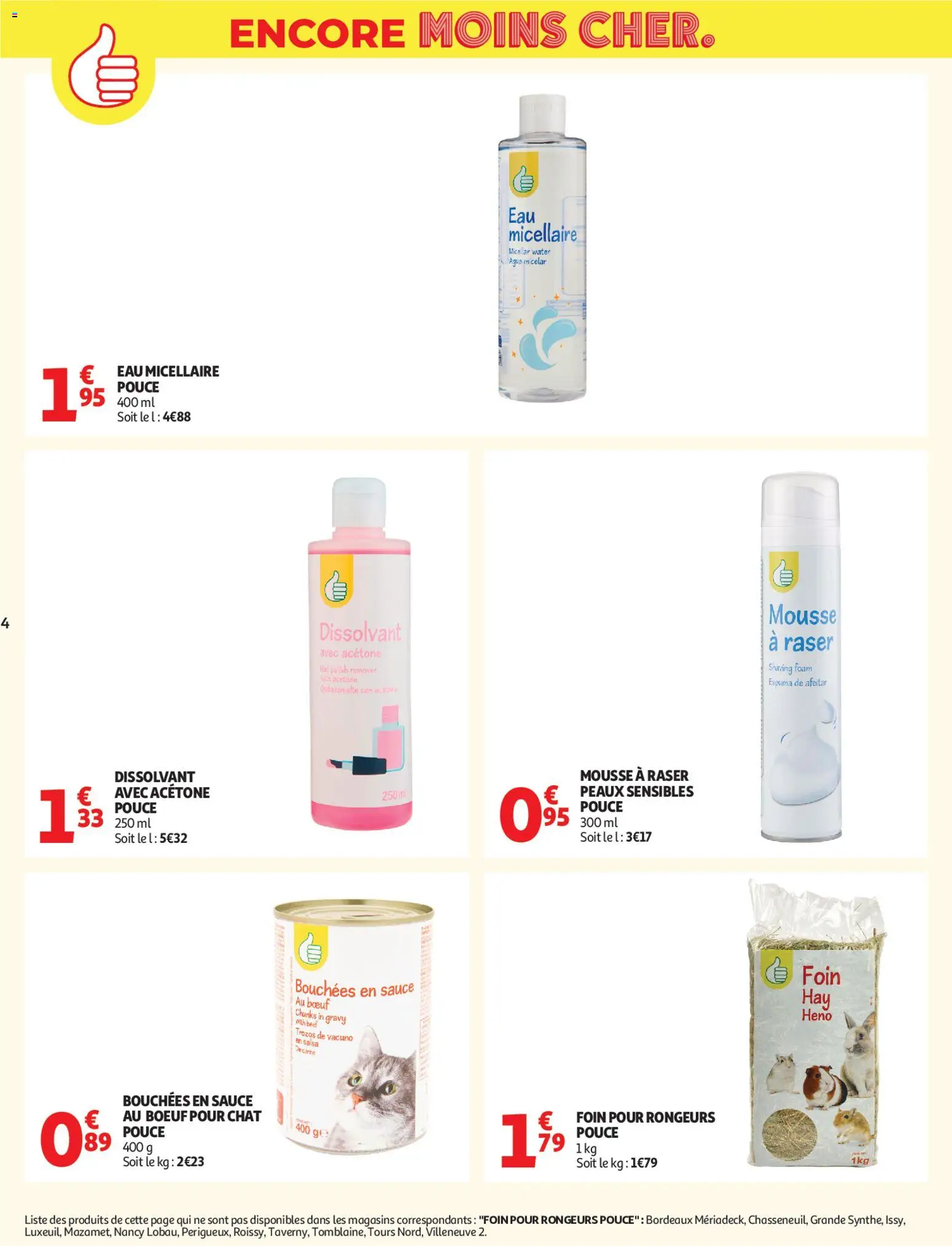{H1} | Page: 4 | Produits: Dissolvant, Mousse, Eau micellaire, Mousse à raser