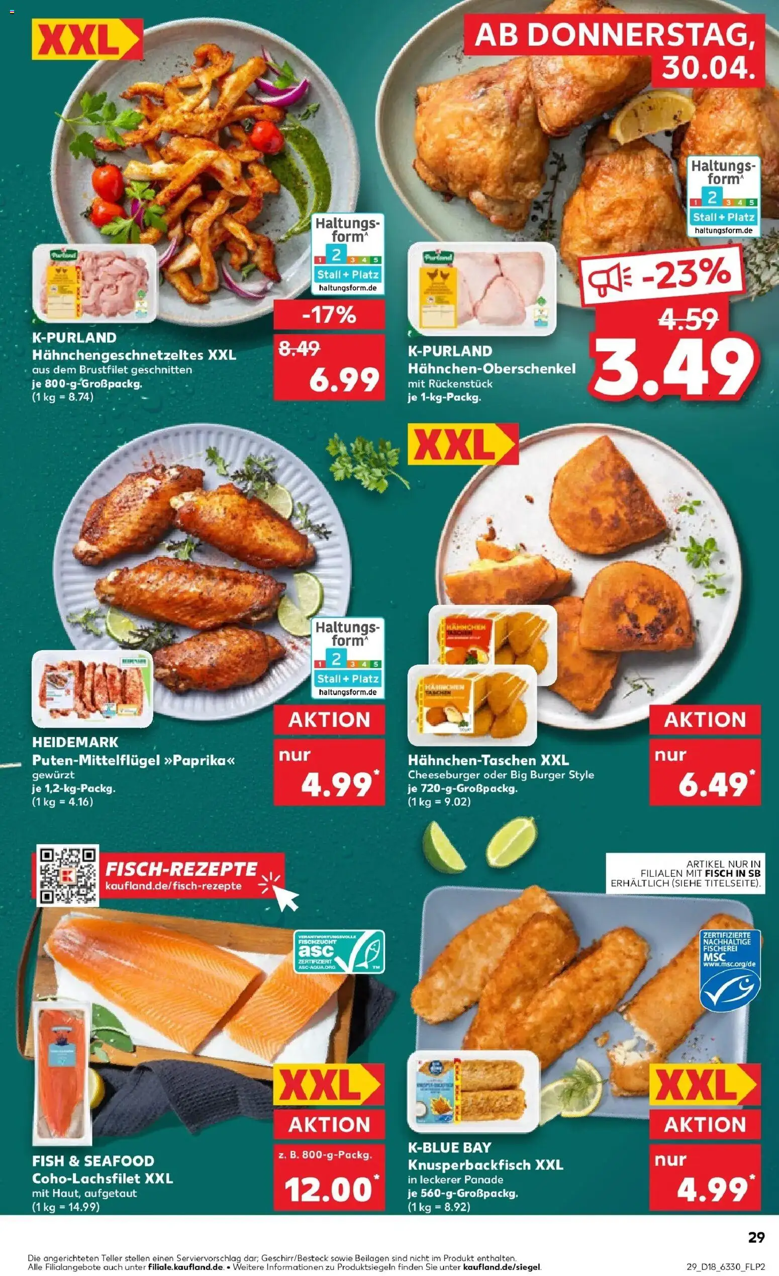Prospekt Kaufland ab 30.04.2026 » Angebote Online zum Blättern | Seite: 29 | Produkte: Burger, Fisch