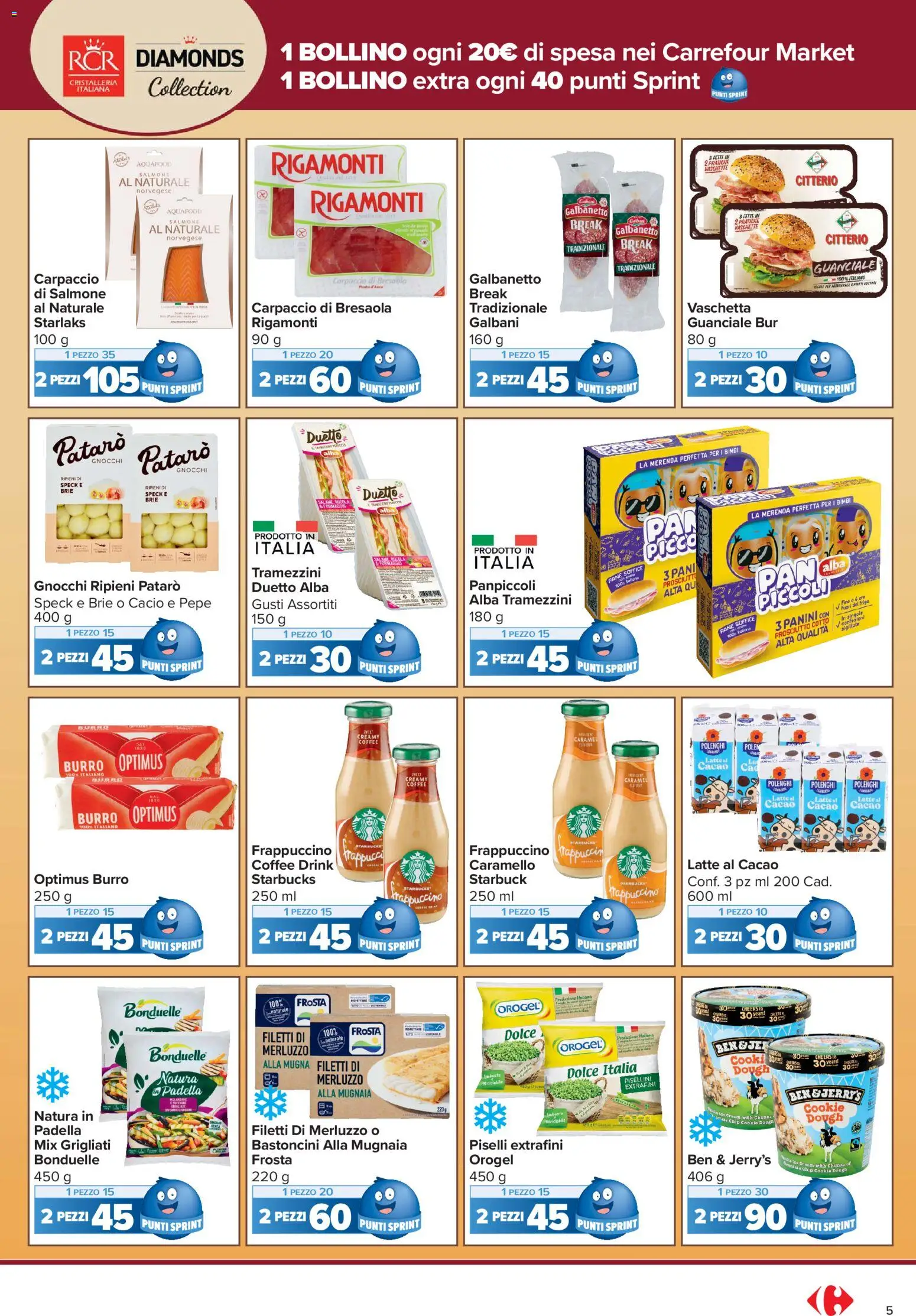 Volantino Carrefour del 04/09/2026 | Pagina: 5 | Prodotti: Pane, Merluzzo, Cacao, Vaschette