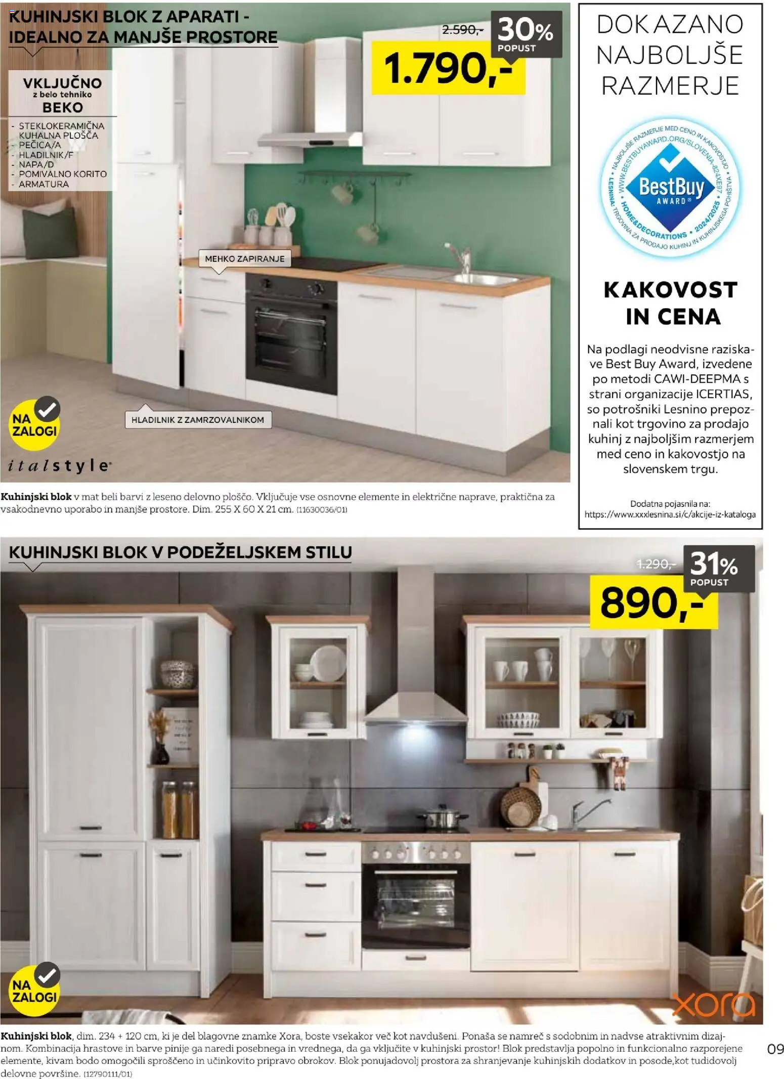 Novi XXXL Lesnina katalog ponudbe – veljaven od 20.07.2026 | Stran: 9 | Izdelki: Hladilnik, Kuhalna plosca, Pomivalno korito, Blok