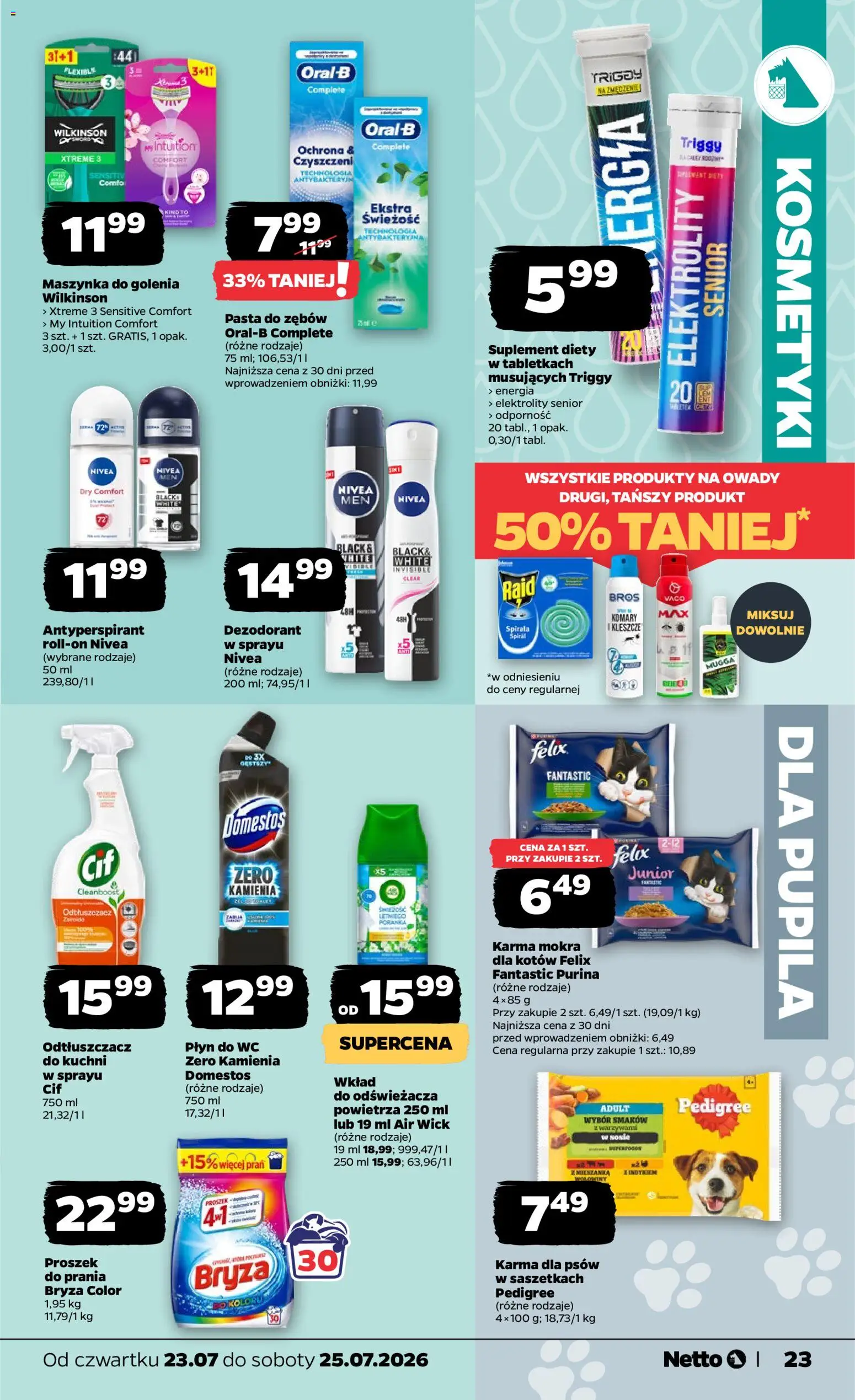 Netto gazetka od czwartku od 23.07.2026 | Strona: 23 | Produkty: Cleaner, Pedigree, Domestos, Antyperspirant