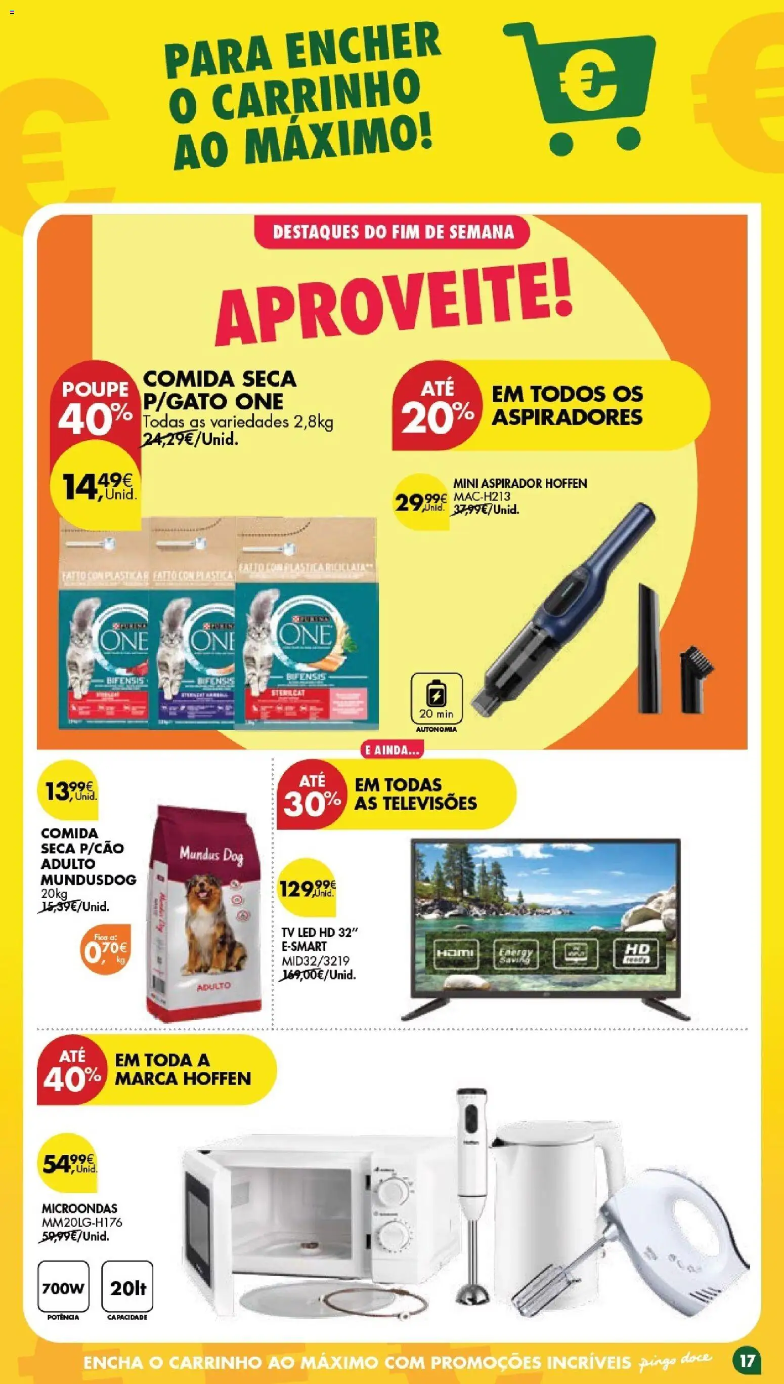 Pingo Doce Poupe este Fim de Semana │ válido de 01.05.2026 | Página: 17 | Produtos: Tv led, Aspirador, Microondas