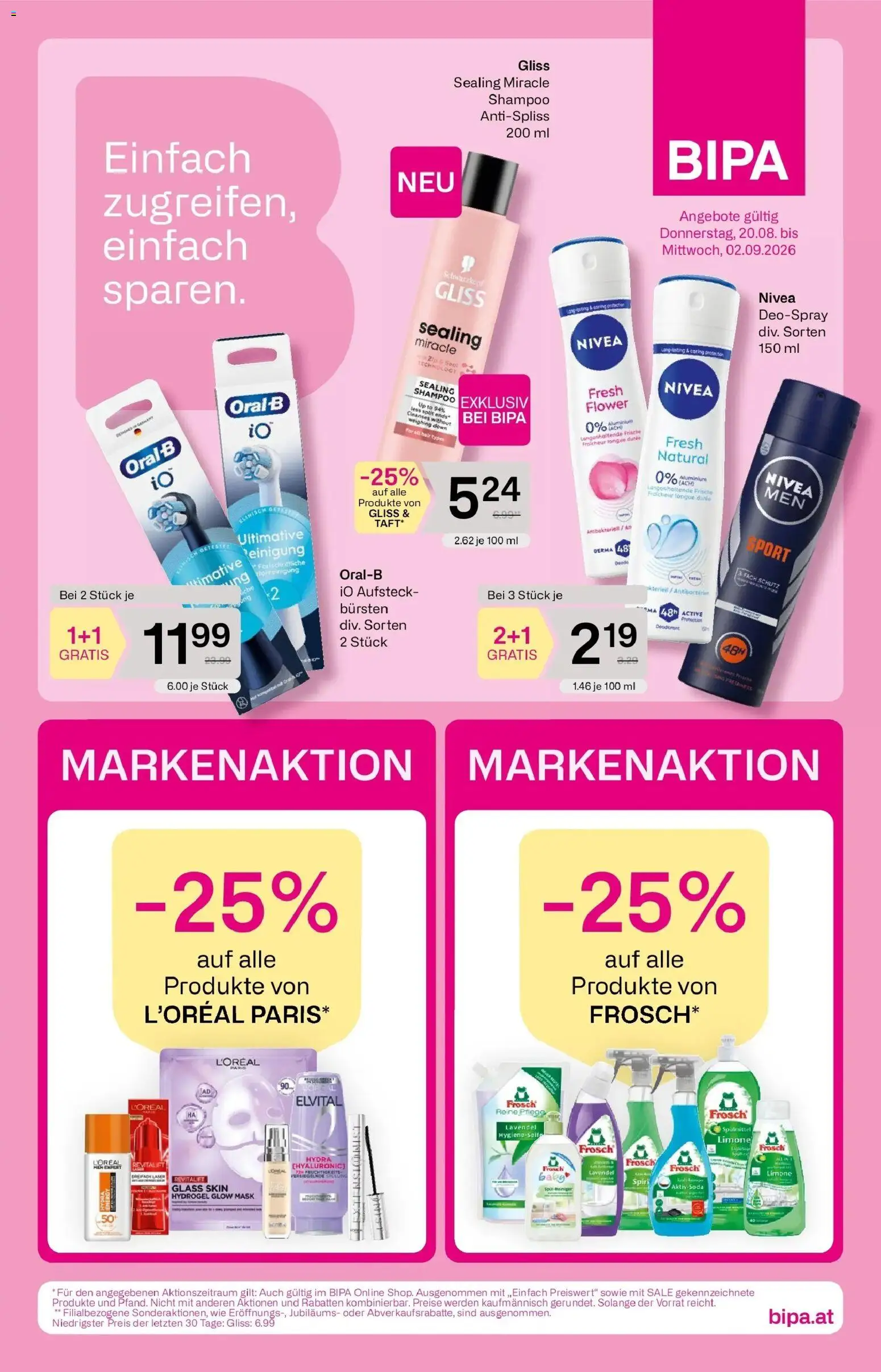 Bipa - BIPA: Flugblatt - gültig bis 02.09.2026 von 20.08.2026 - Aktuelle Angebote | Seite: 1 | Produkte: Shampoo