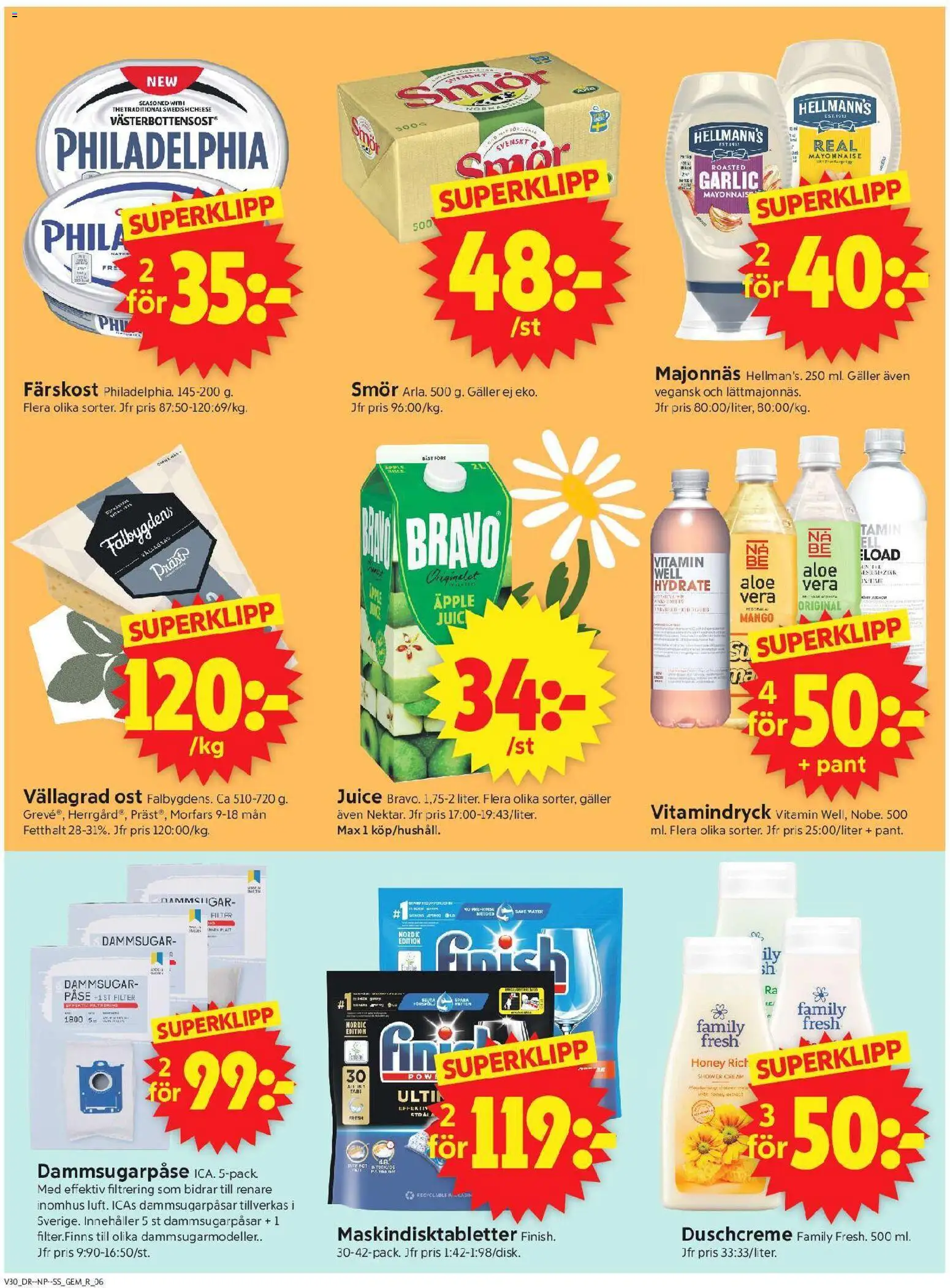 ICA Supermarket reklamblad aktuell från 20/07/2026 | Sida: 8 | Produkter: Gem, Galler, Smör, Ost