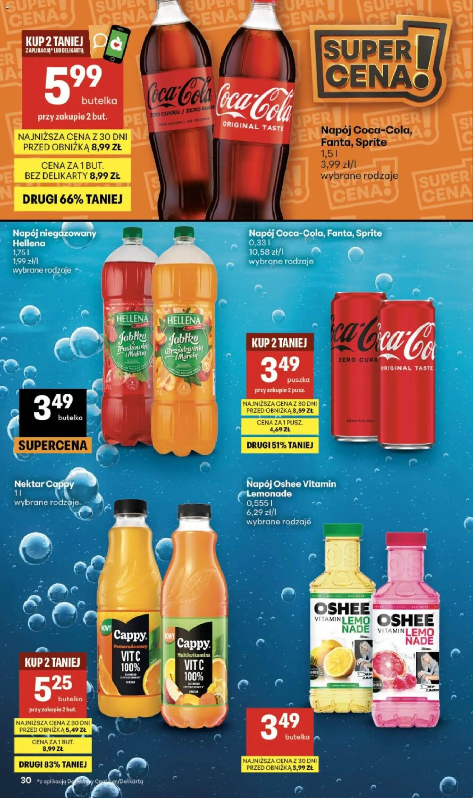 Delikatesy Centrum gazetka od 30.07.2026 | Strona: 30 | Produkty: Brzoskwinia, Sprite, Oshee