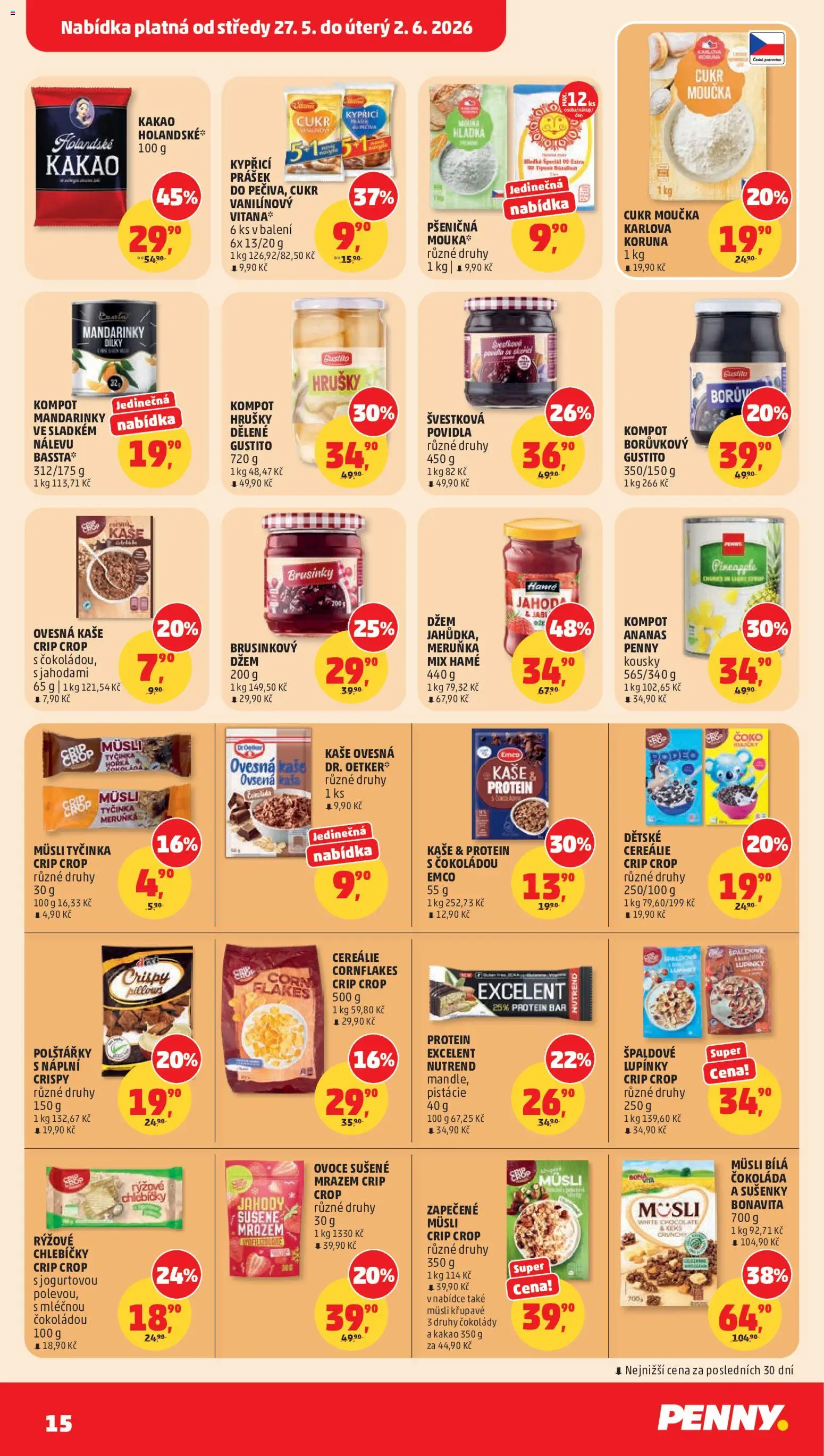 Penny Market leták od 27.05.2026 | Strana: 15 | Produkty: Ovoce, Crip Crop, Cukr, Sušenky