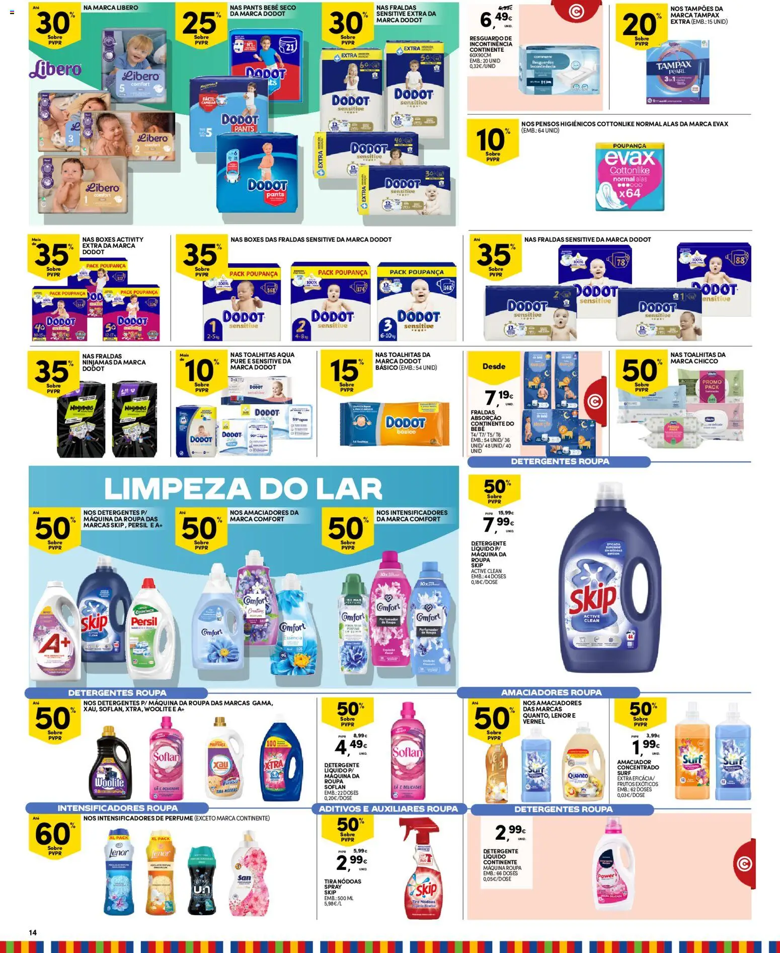 Continente folheto Açores │ válido de 06/10/2026 | Página: 14 | Produtos: Pensos higiénicos, Perfume, Detergente, Persil