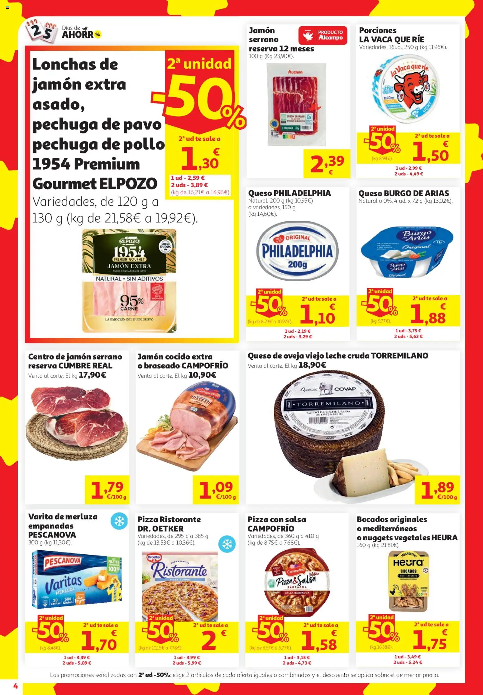 Alcampo Supermercado │ válido desde el 24/09/2026 | Página: 4 | Productos: Queso, Pizza, Barbacoa, Pavo