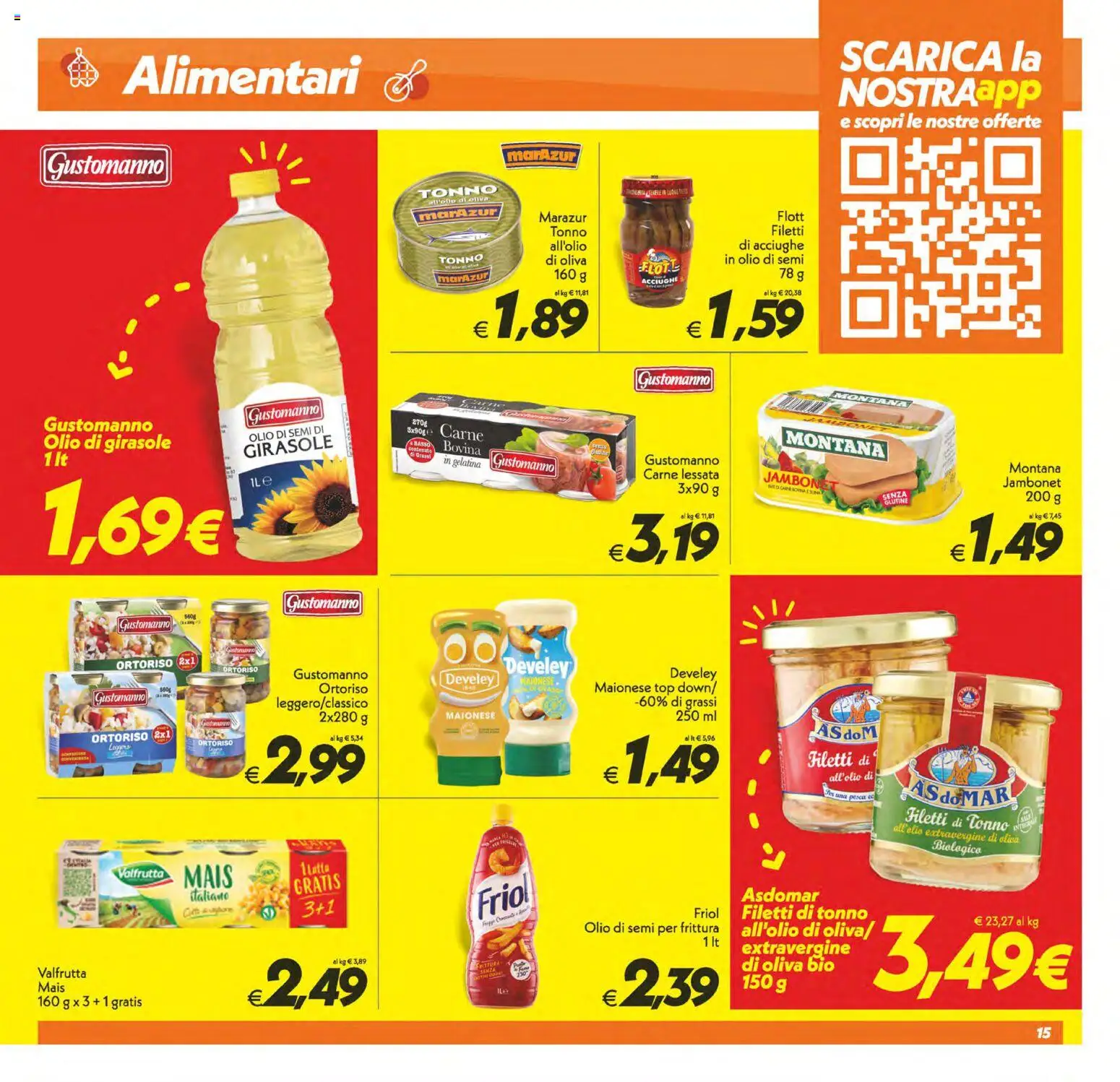 Volantino SuperConveniente del 09.06.2026 | Pagina: 15 | Prodotti: Acciughe, Tonno, Mais, Olio di girasole
