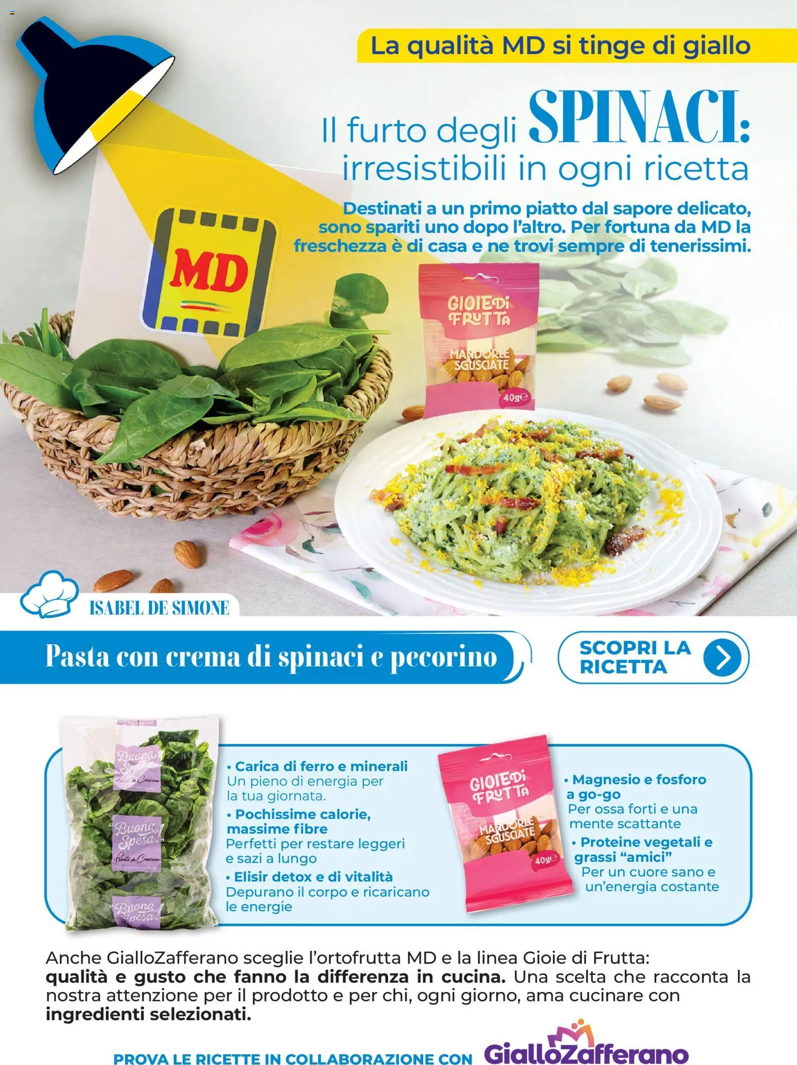 Volantino MD Discount del 07.04.2026 | Pagina: 11 | Prodotti: Frutta, Spinaci, Piatto, Pecorino
